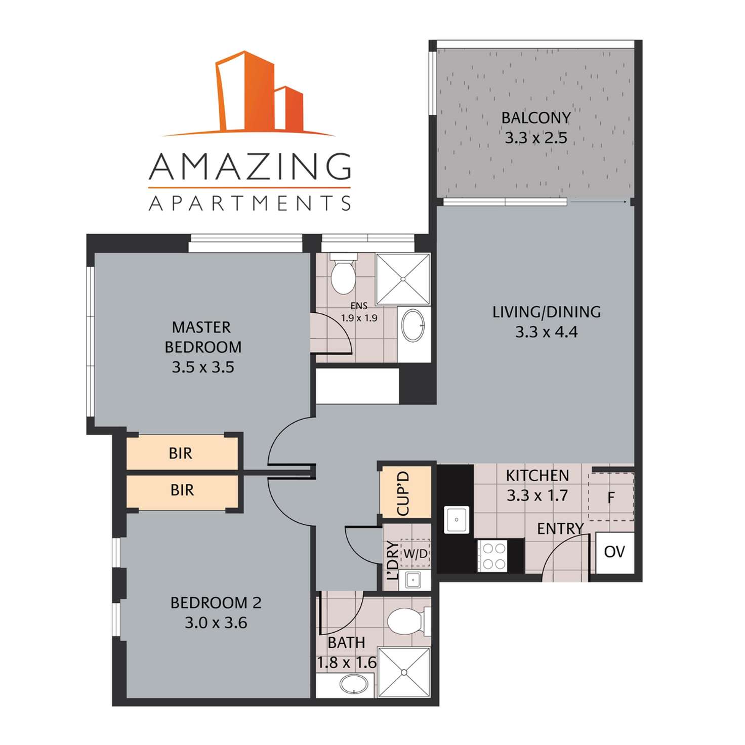 Floorplan of Homely apartment listing, 16 Hamilton Place, Bowen Hills QLD 4006