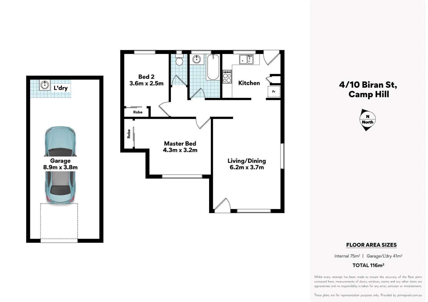 Floorplan of Homely unit listing, 4/10 Biran Street, Camp Hill QLD 4152