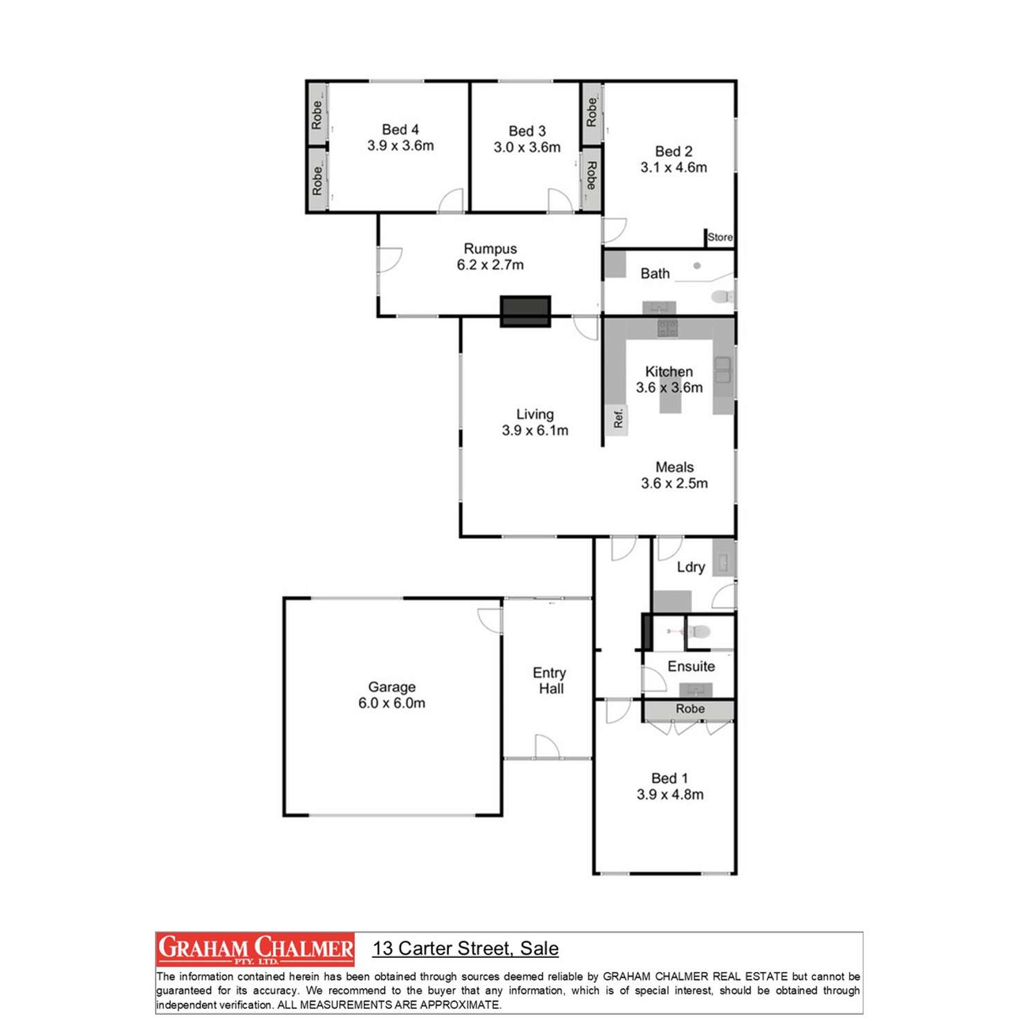 Floorplan of Homely house listing, 13 Carter Street, Sale VIC 3850