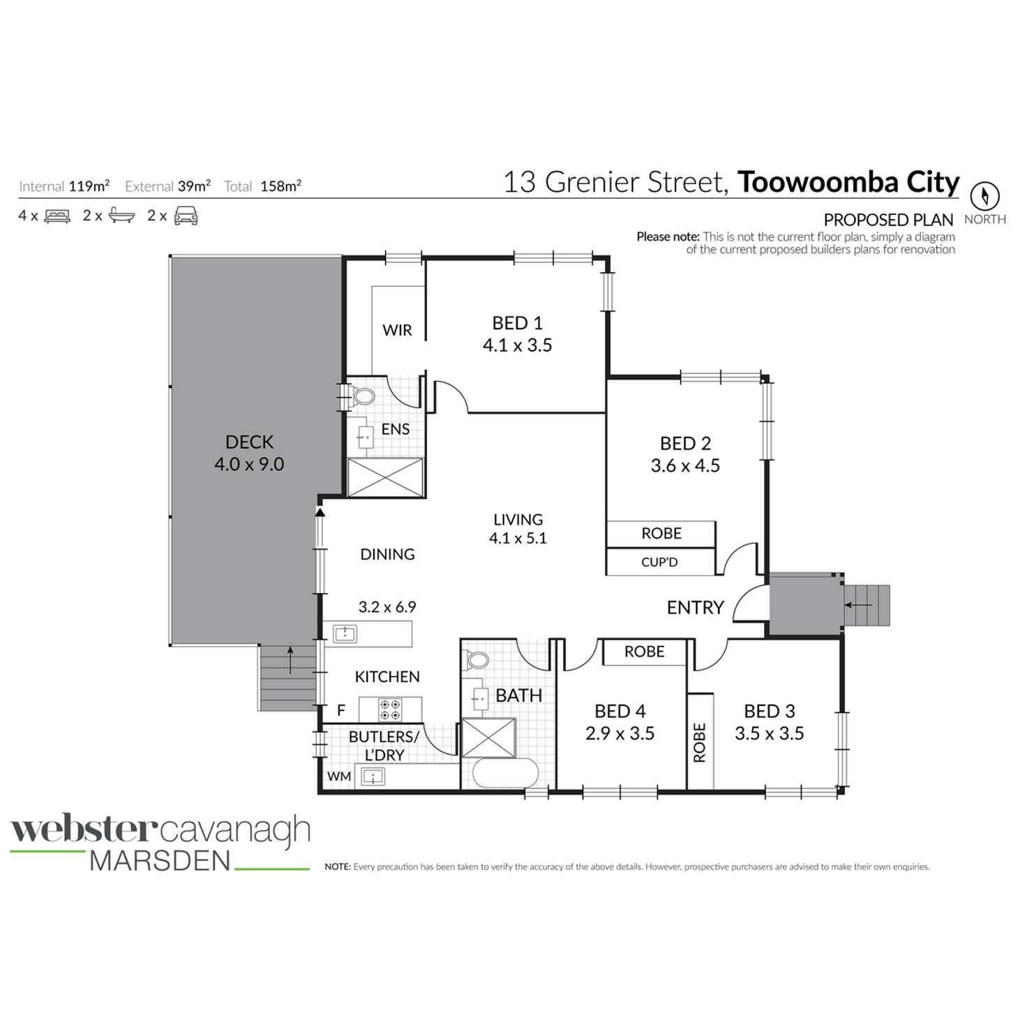 Floorplan of Homely house listing, 13 Grenier Street, Toowoomba QLD 4350