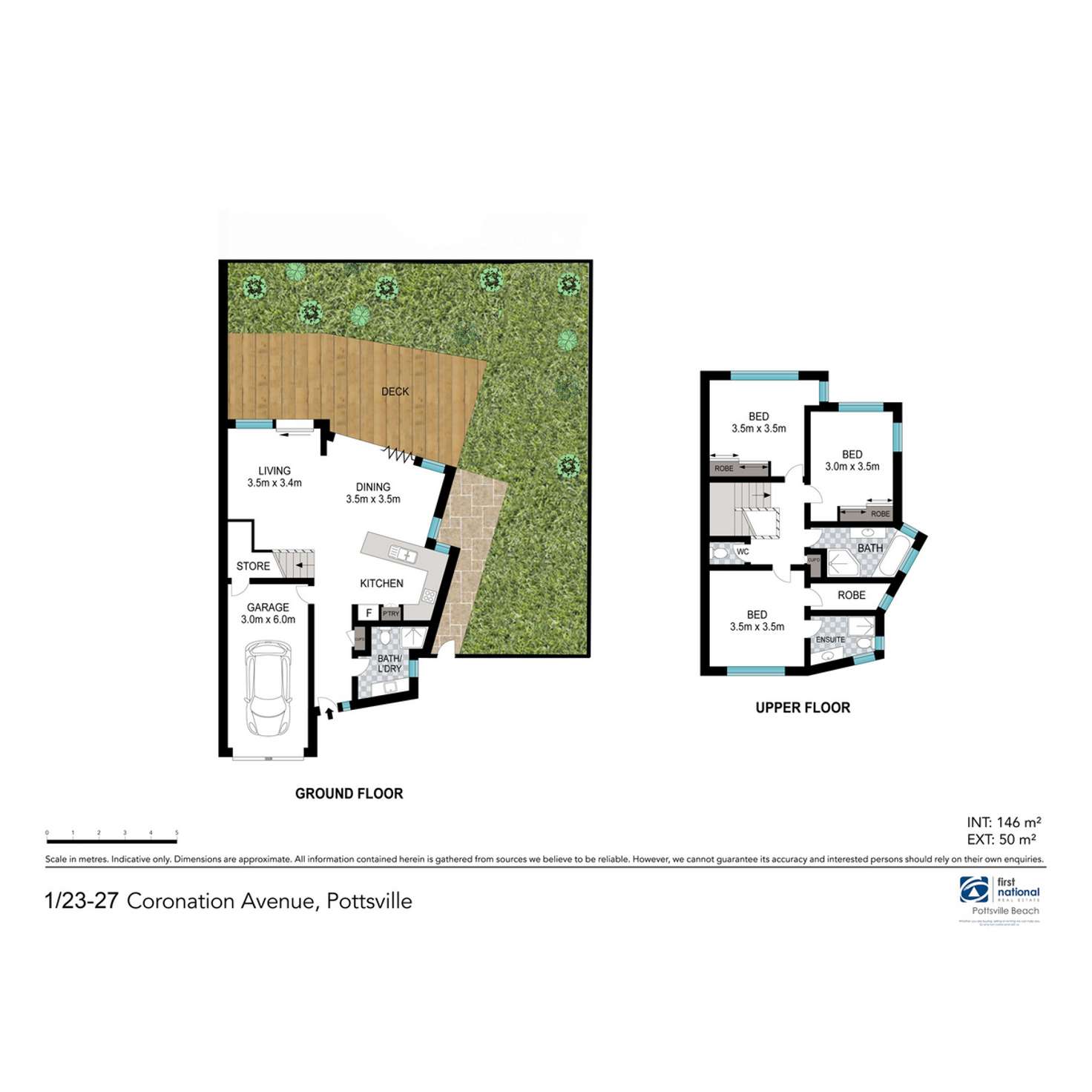 Floorplan of Homely townhouse listing, 1/23-27 Coronation Avenue, Pottsville NSW 2489