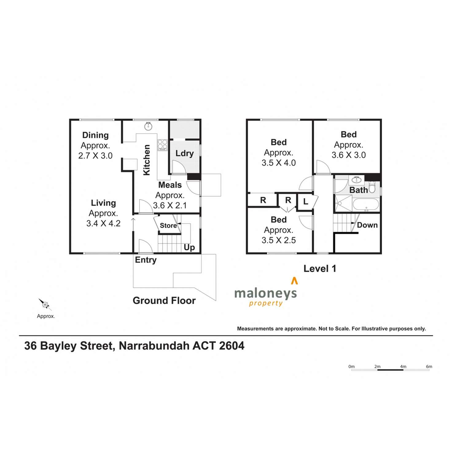 Floorplan of Homely semiDetached listing, 36 Bayley Street, Narrabundah ACT 2604