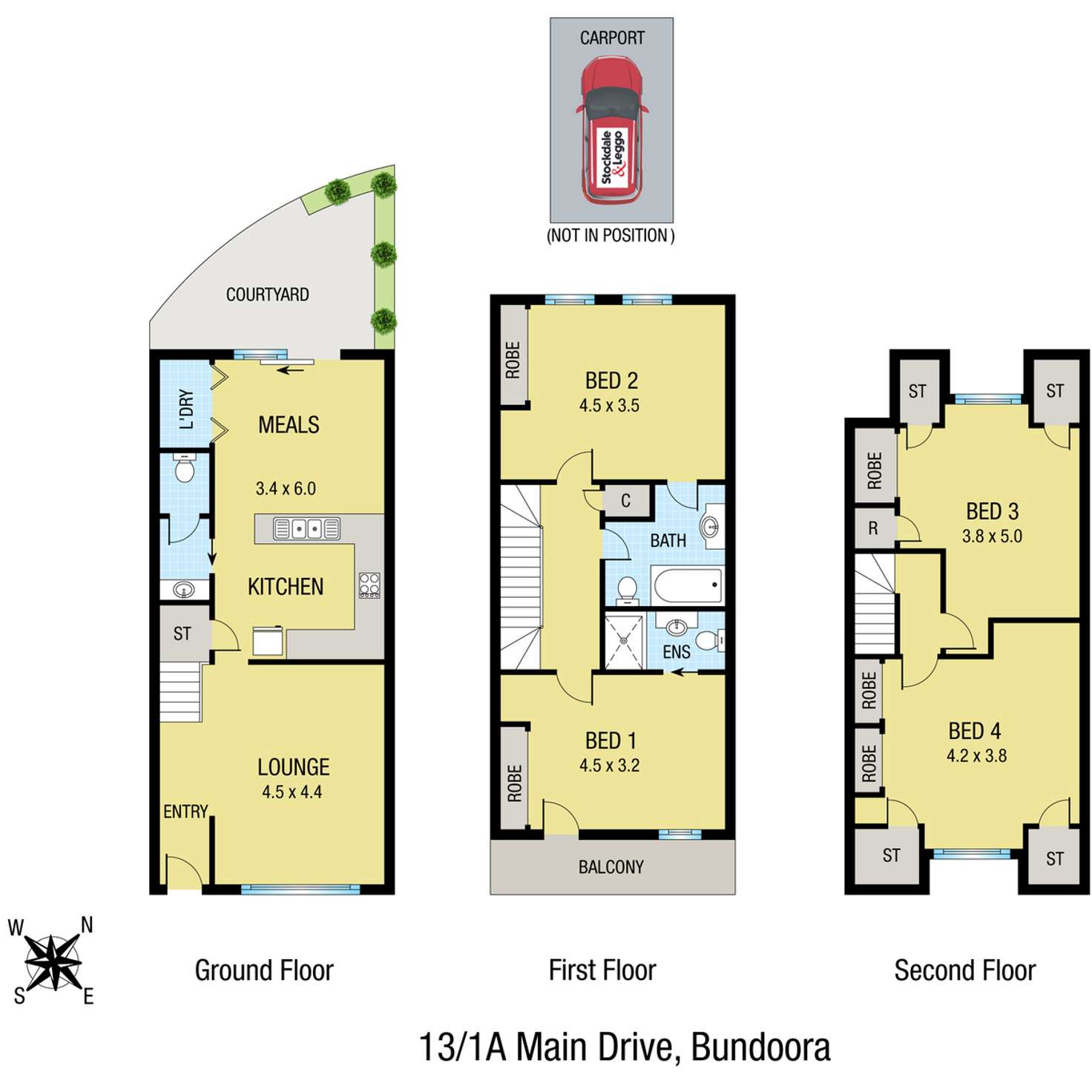 Floorplan of Homely townhouse listing, 13/1A Main Drive, Bundoora VIC 3083