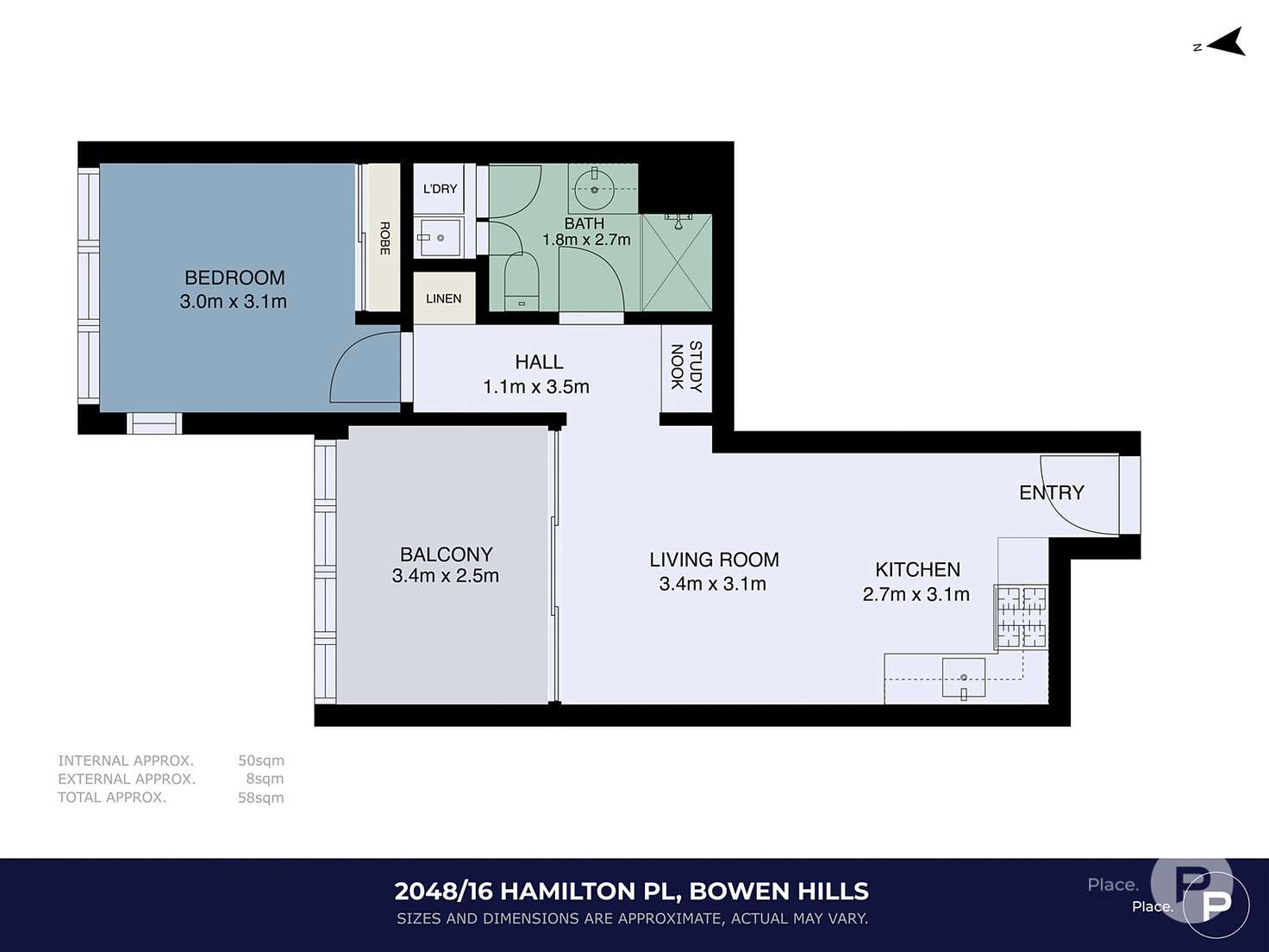 Floorplan of Homely unit listing, 2048/16 Hamilton Place, Bowen Hills QLD 4006
