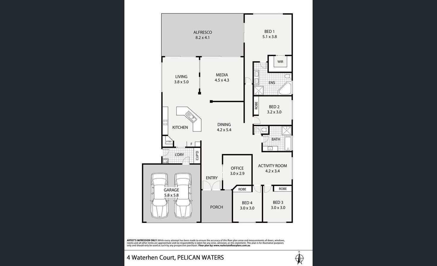Floorplan of Homely house listing, 4 Waterhen Court, Pelican Waters QLD 4551