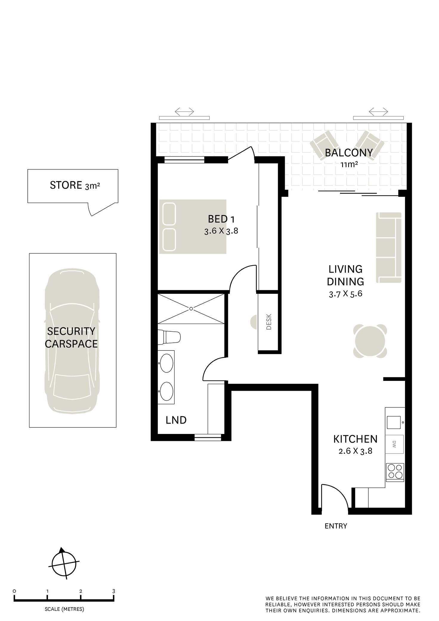 Floorplan of Homely apartment listing, 3/51-53 Prospect Street, Surry Hills NSW 2010