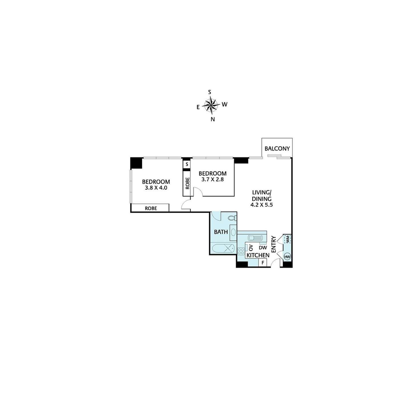 Floorplan of Homely apartment listing, Unit T505/348 St Kilda Road, Melbourne VIC 3004