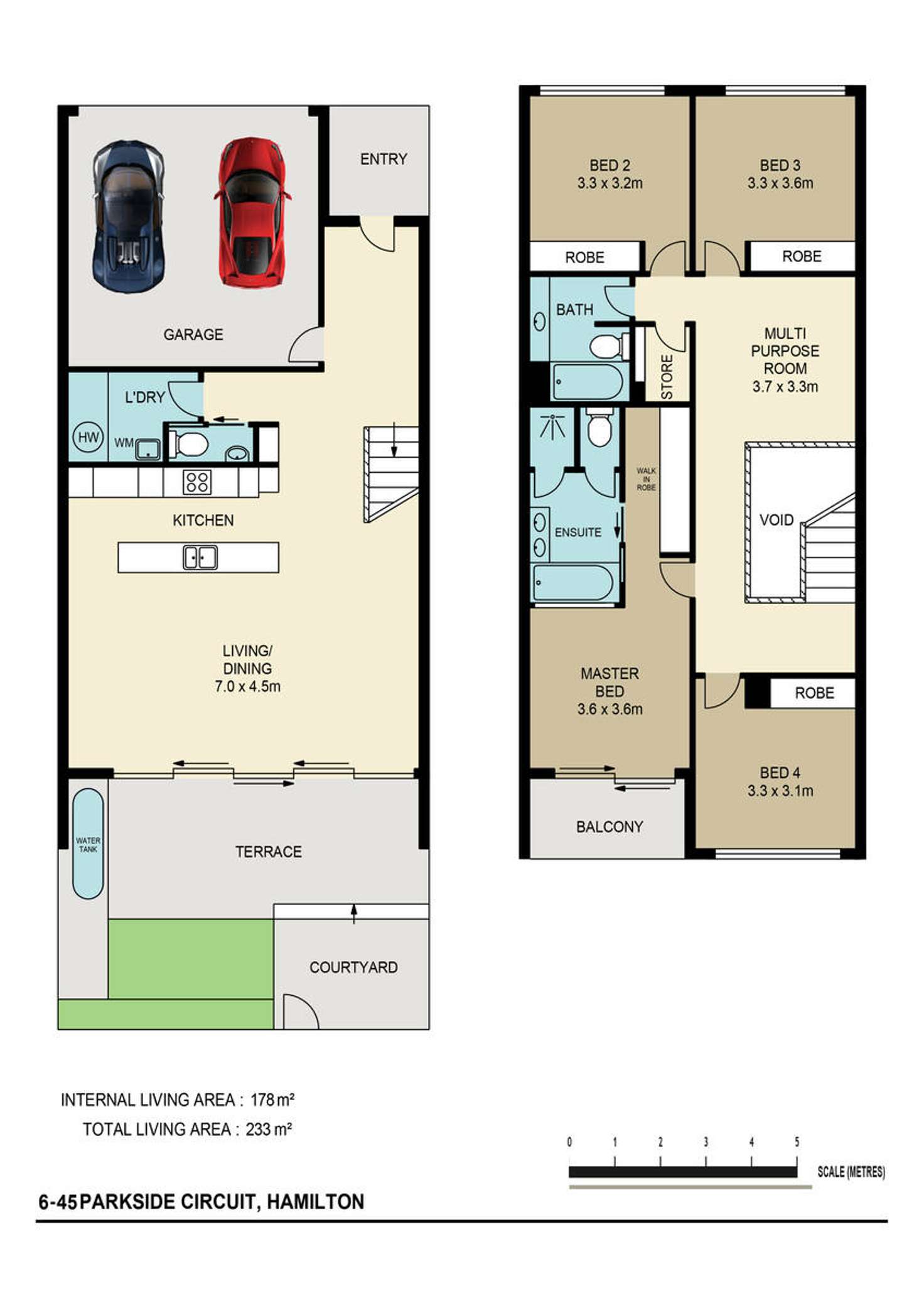 Floorplan of Homely townhouse listing, 6/45 Parkside Circuit, Hamilton QLD 4007