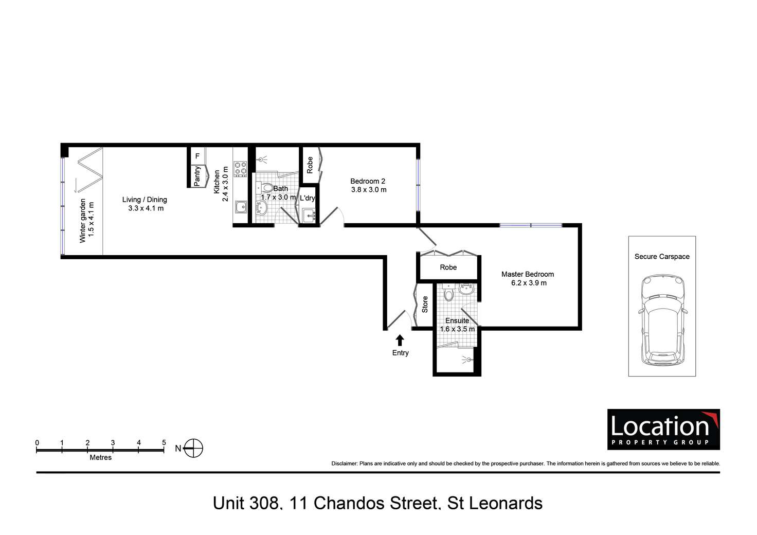 Floorplan of Homely apartment listing, 308/11 Chandos Street, St Leonards NSW 2065