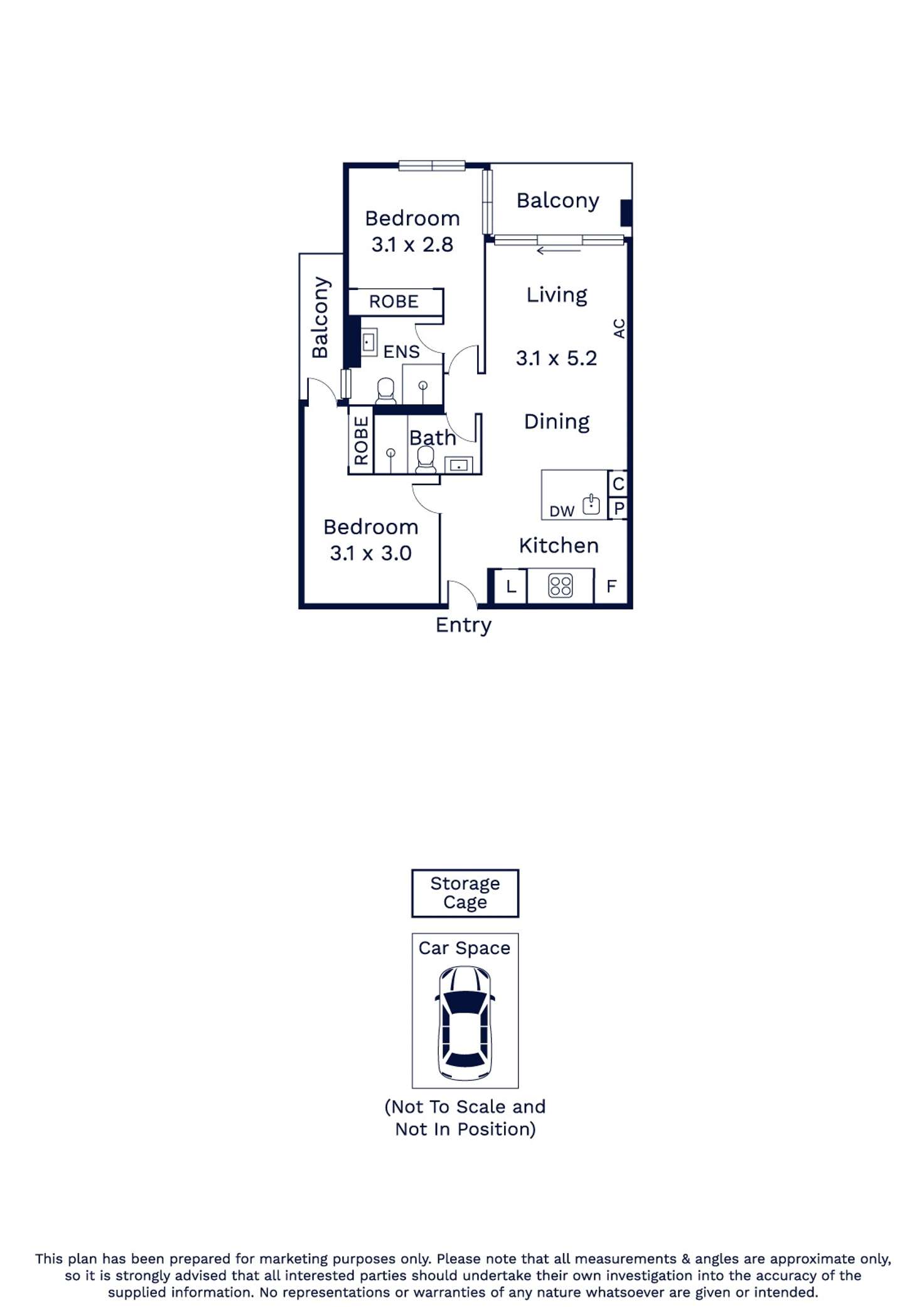 Floorplan of Homely apartment listing, 305/380 Queensberry Street, North Melbourne VIC 3051