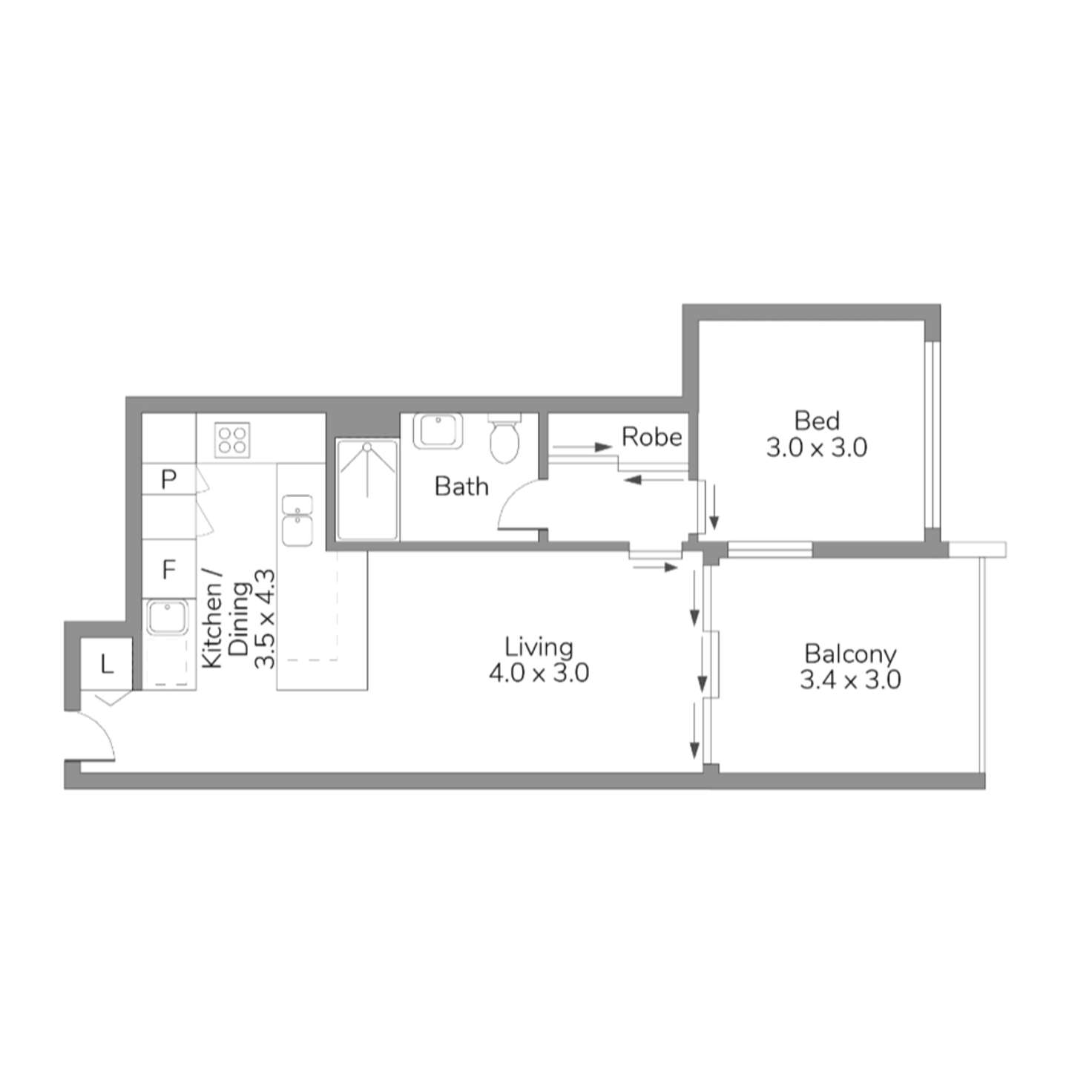Floorplan of Homely apartment listing, 16/125 Melbourne Street, South Brisbane QLD 4101