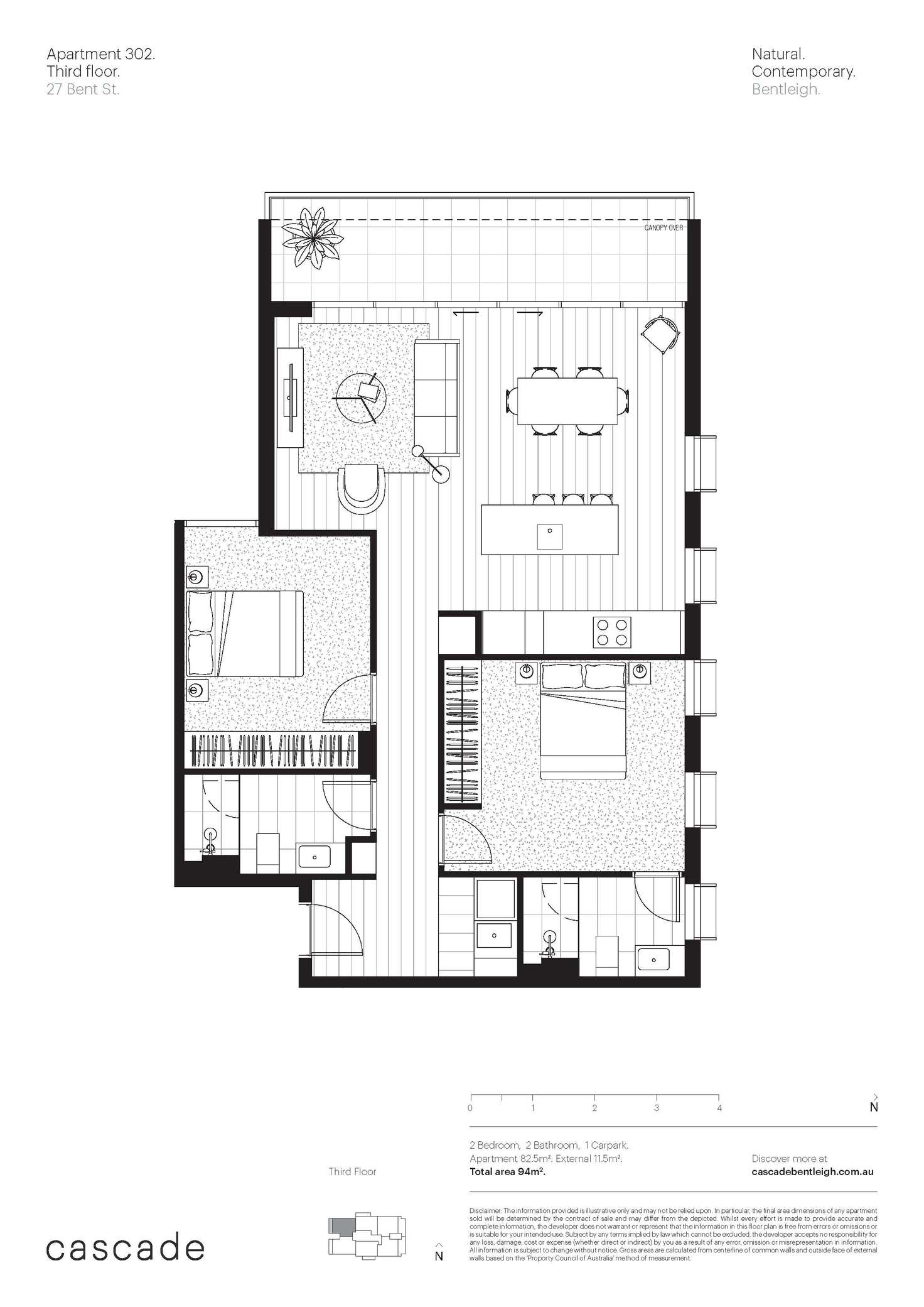 Floorplan of Homely apartment listing, 302/27-29 Bent Street, Bentleigh VIC 3204