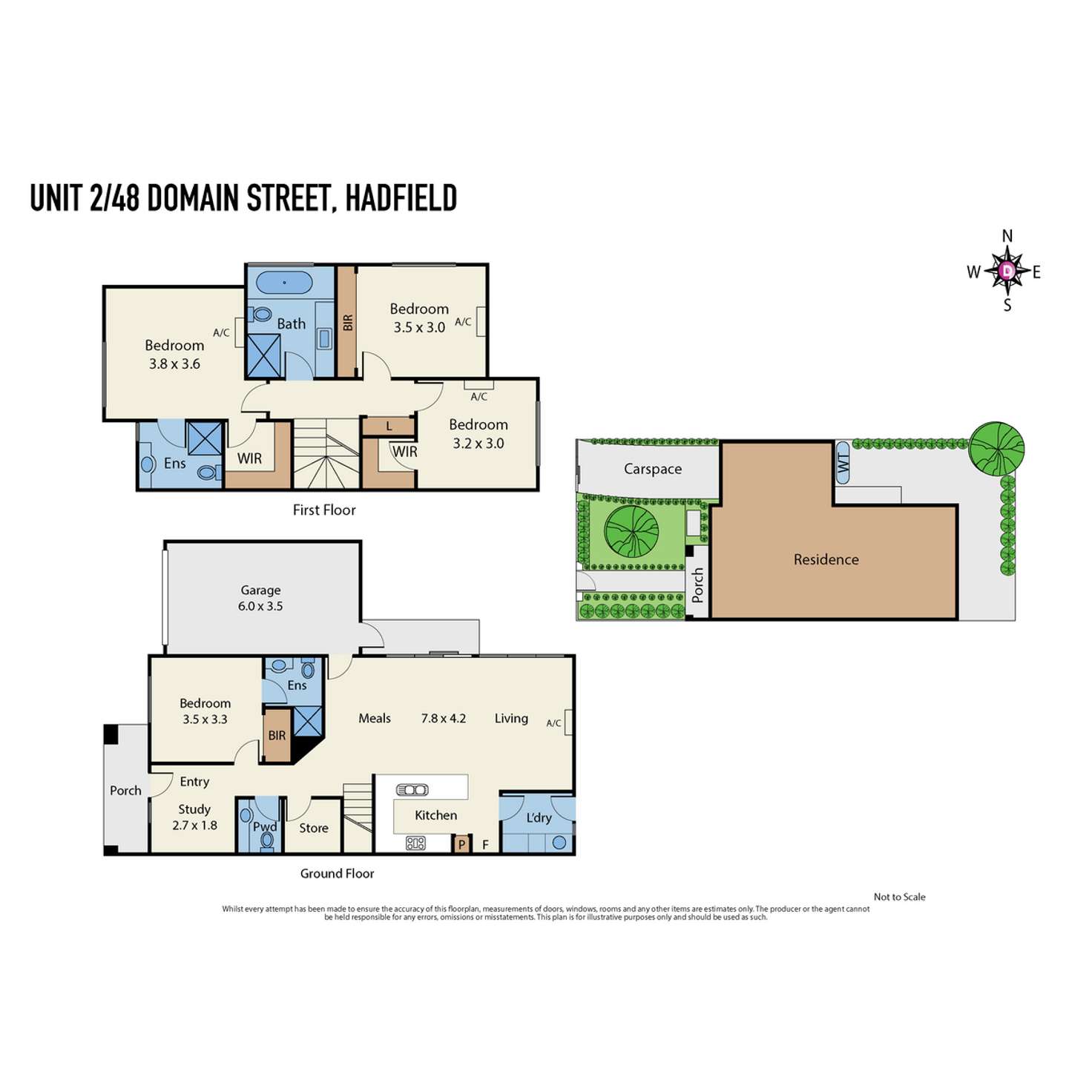 Floorplan of Homely townhouse listing, 2/48 Domain Street, Hadfield VIC 3046