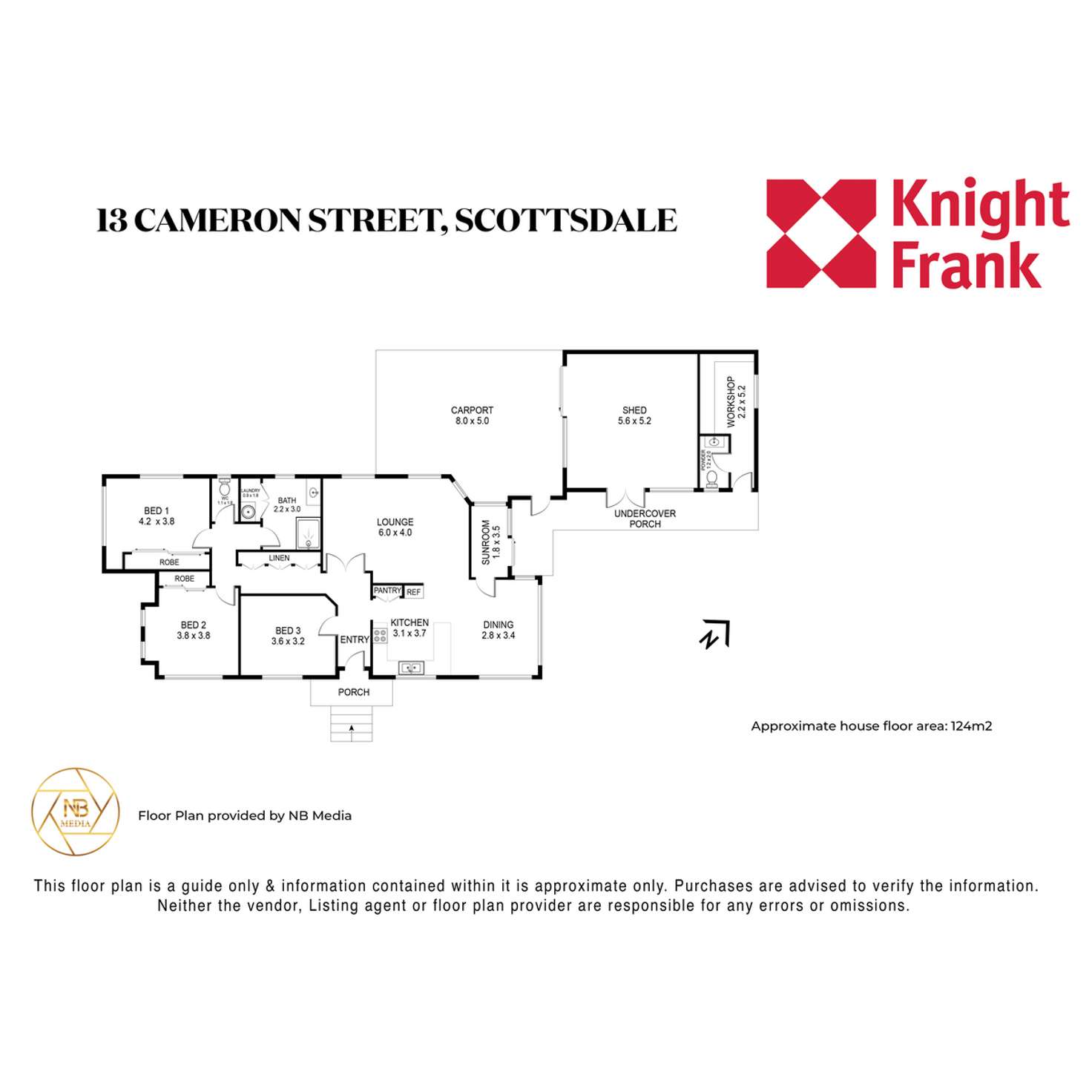 Floorplan of Homely house listing, 13 Cameron Street, Scottsdale TAS 7260