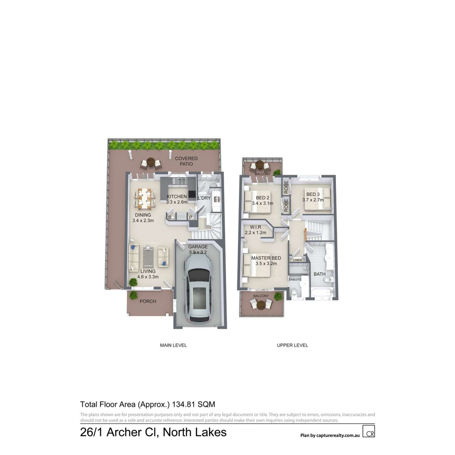 Floorplan of Homely townhouse listing, 26/1 Archer Close, North Lakes QLD 4509