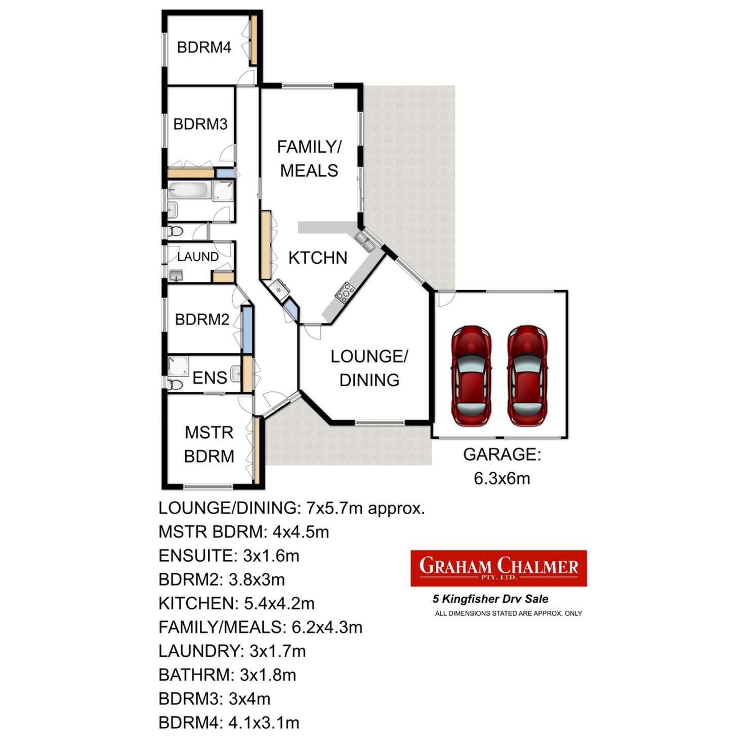 Floorplan of Homely house listing, 5 Kingfisher Place, Sale VIC 3850