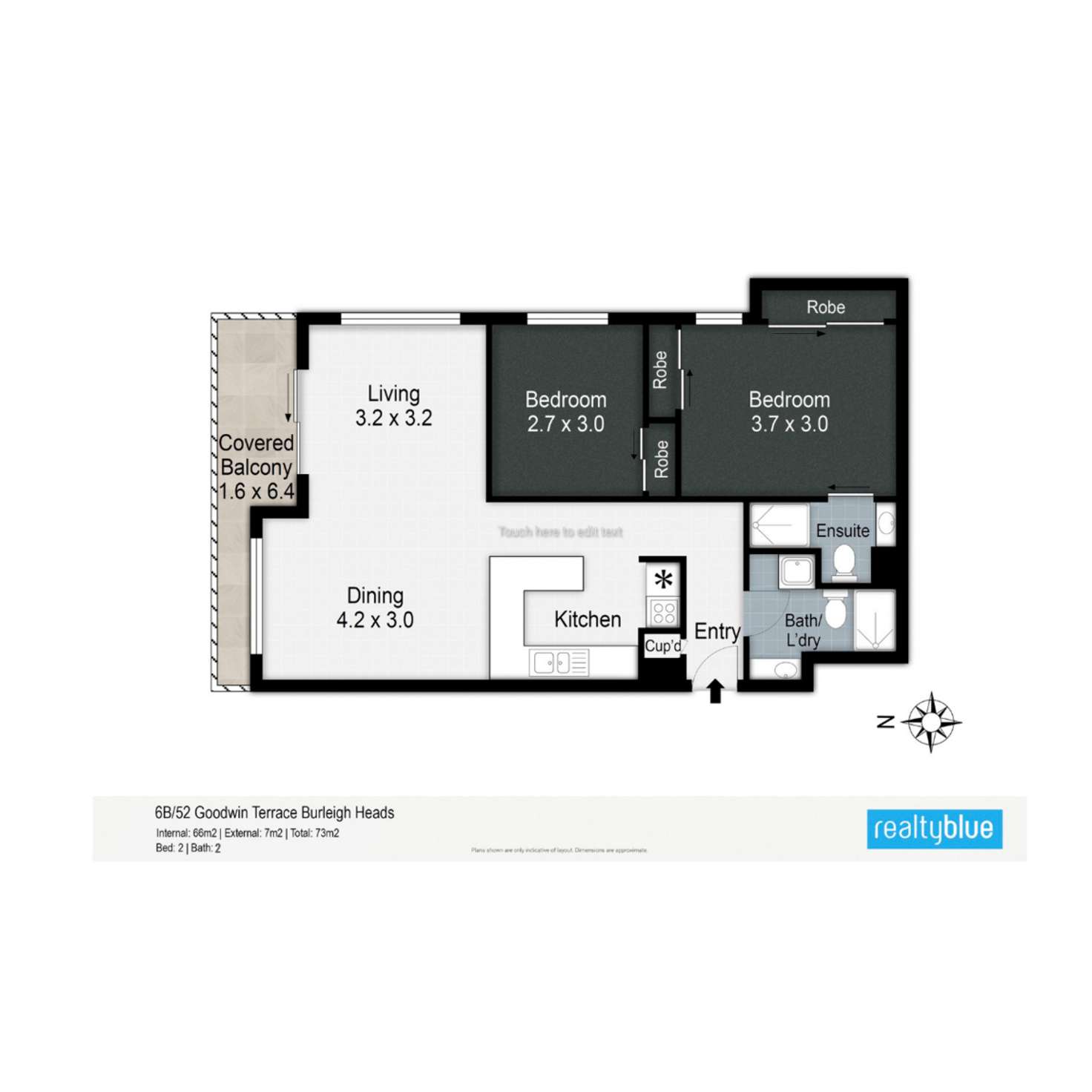 Floorplan of Homely apartment listing, 6B/52 Goodwin Terrace, Burleigh Heads QLD 4220