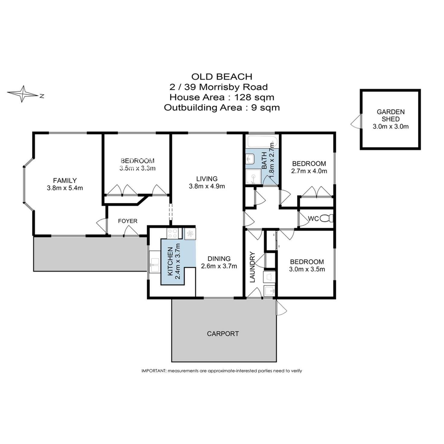 Floorplan of Homely house listing, 2/39 Morrisby Road, Old Beach TAS 7017