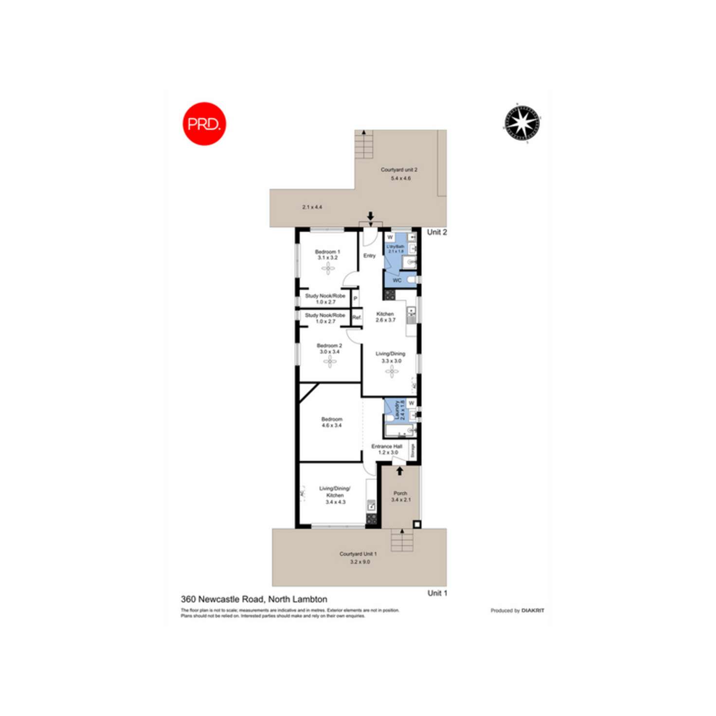 Floorplan of Homely semiDetached listing, 2/360 Newcastle Road, North Lambton NSW 2299