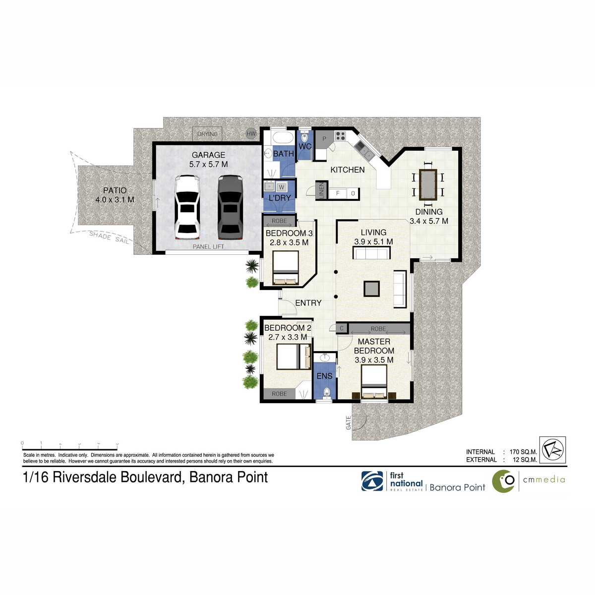 Floorplan of Homely semiDetached listing, 1/16 Riversdale Bvd, Banora Point NSW 2486