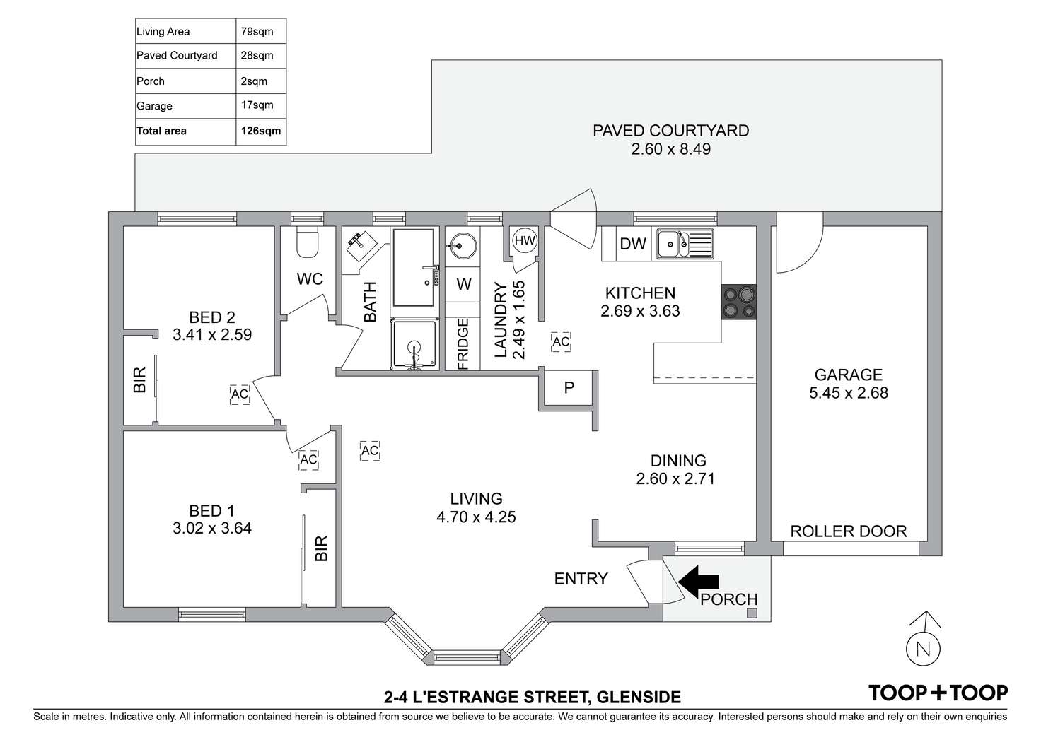 Floorplan of Homely unit listing, 2/4 L'Estrange Street, Glenside SA 5065