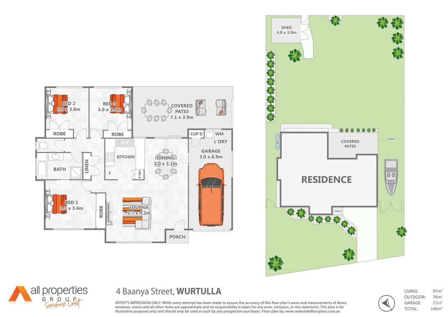 Floorplan of Homely house listing, 4 Baanya Street, Wurtulla QLD 4575