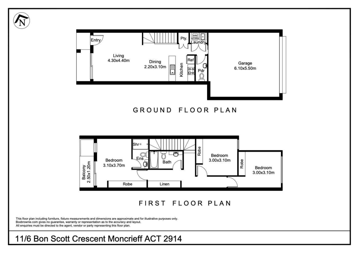 Floorplan of Homely townhouse listing, 11/6 Bon Scott Crescent, Moncrieff ACT 2914