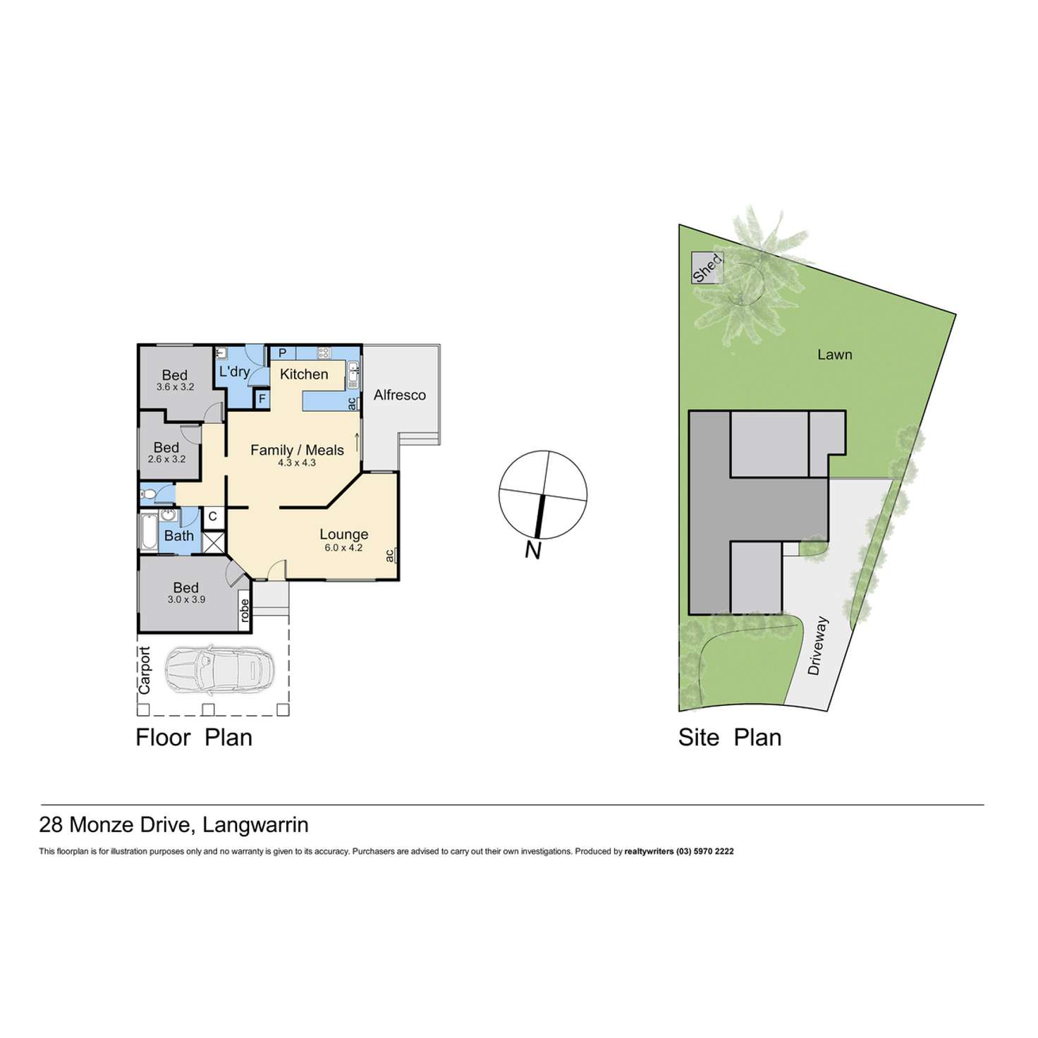 Floorplan of Homely house listing, 28 Monze Drive, Langwarrin VIC 3910