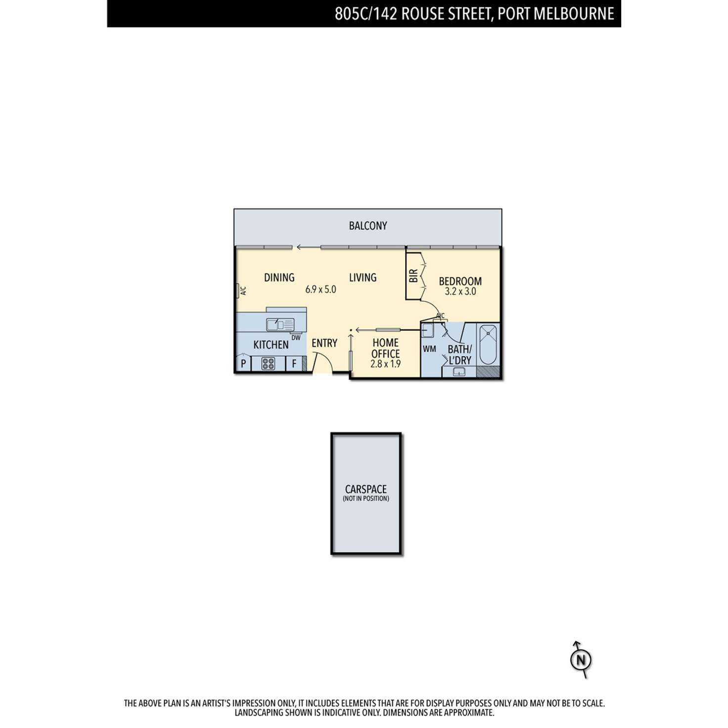 Floorplan of Homely apartment listing, 805C/142 Rouse Street, Port Melbourne VIC 3207
