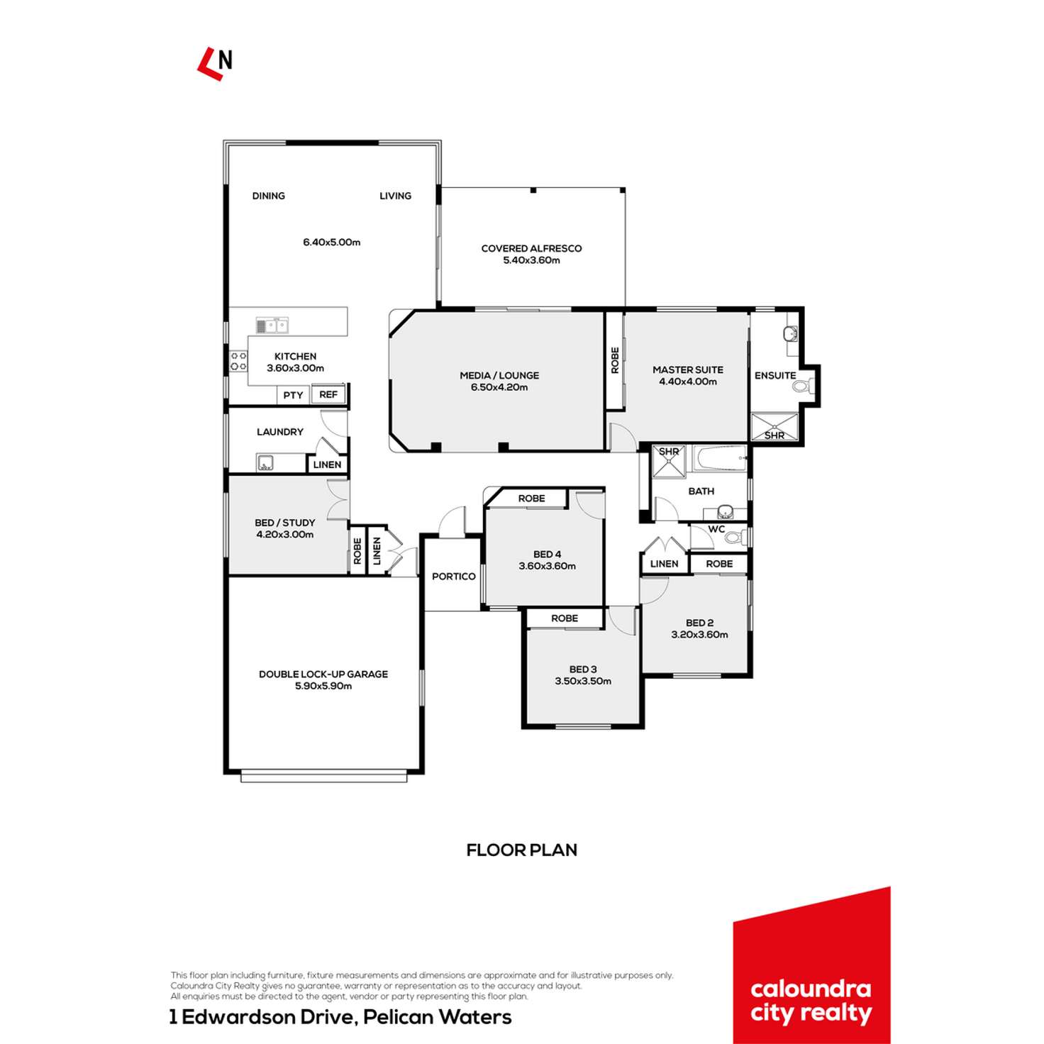 Floorplan of Homely house listing, 1 Edwardson Drive, Pelican Waters QLD 4551