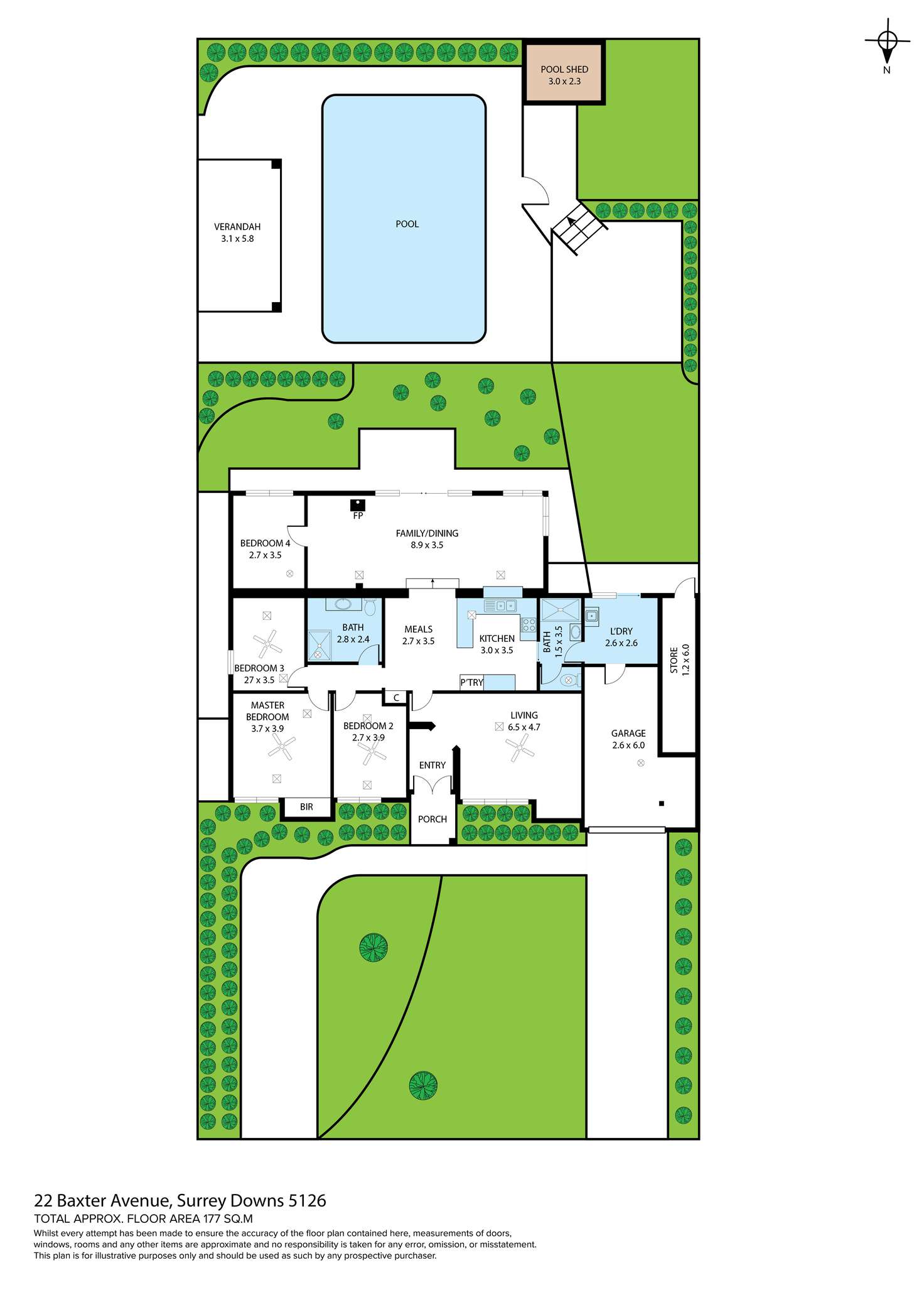 Floorplan of Homely house listing, 22 Baxter Avenue, Surrey Downs SA 5126