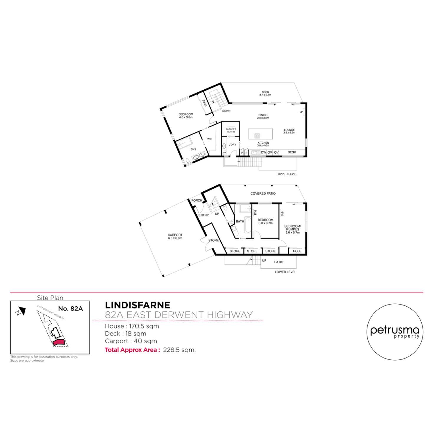 Floorplan of Homely townhouse listing, 82A East Derwent Highway, Lindisfarne TAS 7015