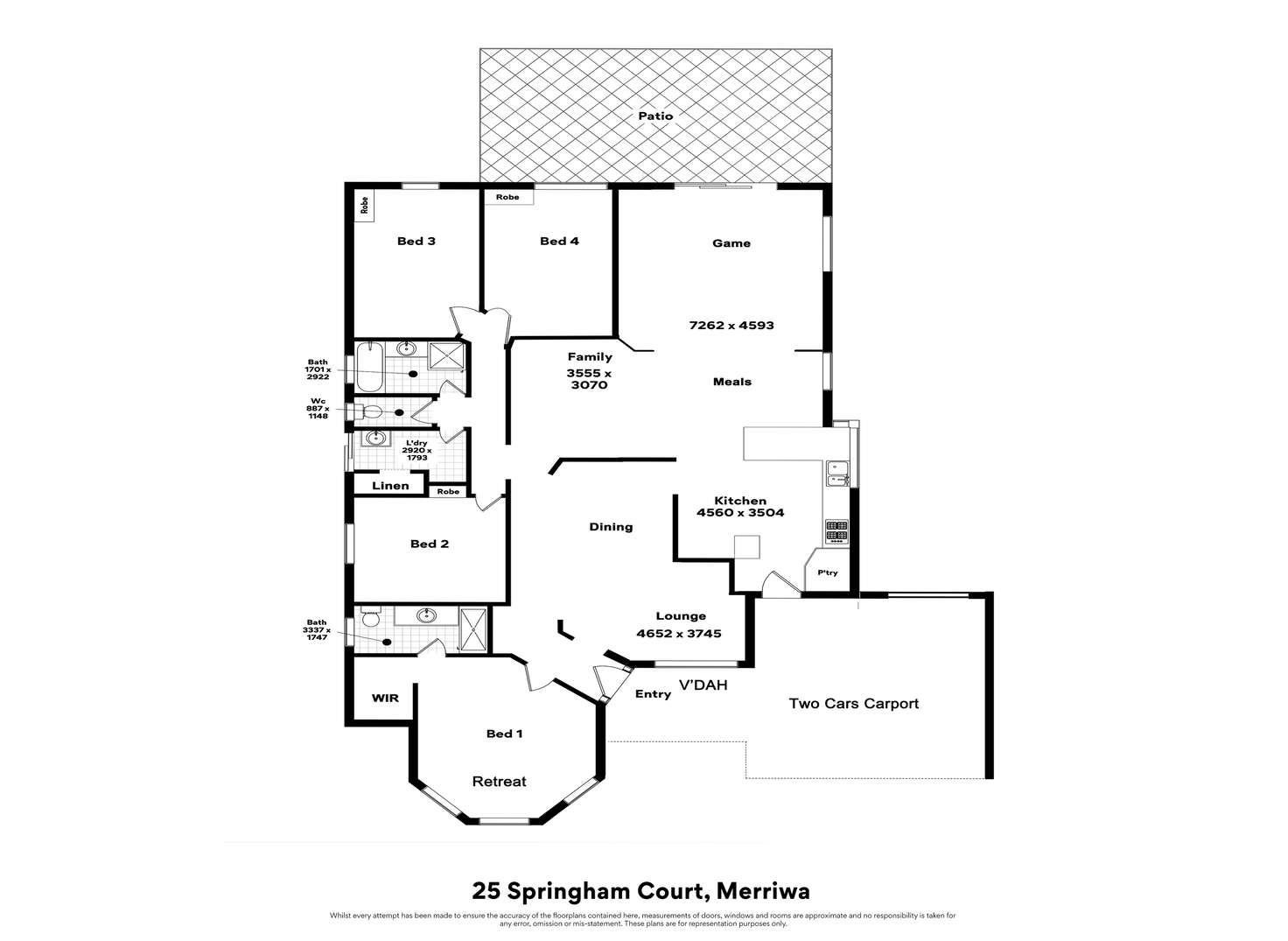 Floorplan of Homely house listing, 25 Springham Court, Merriwa WA 6030