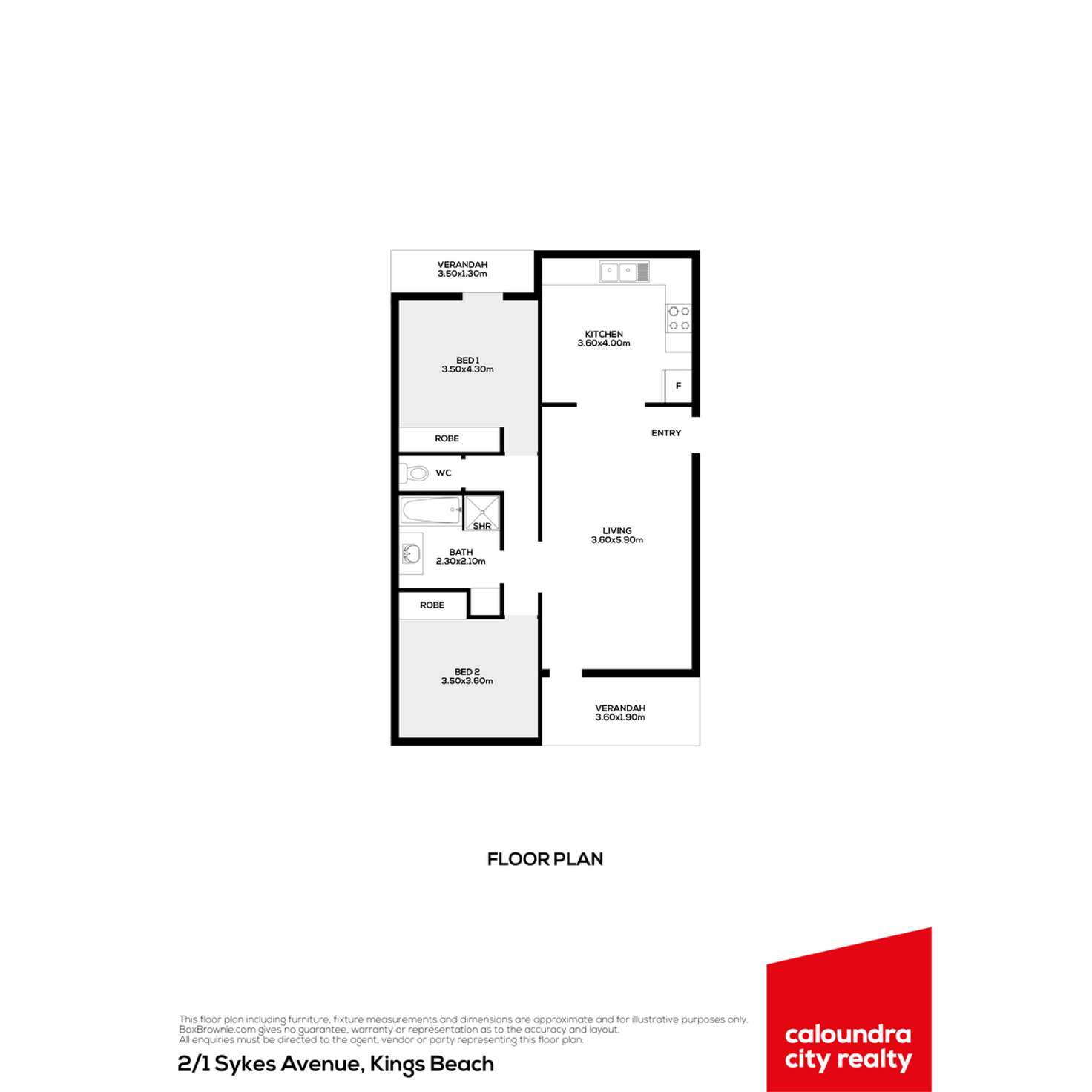 Floorplan of Homely unit listing, 2/1 Sykes Avenue, Kings Beach QLD 4551