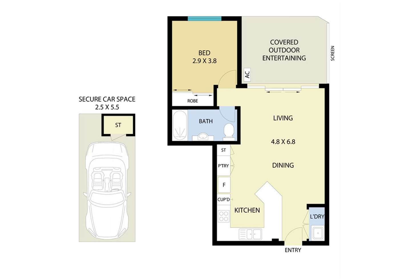 Floorplan of Homely apartment listing, 1/3-4 Carousel Close, Dee Why NSW 2099