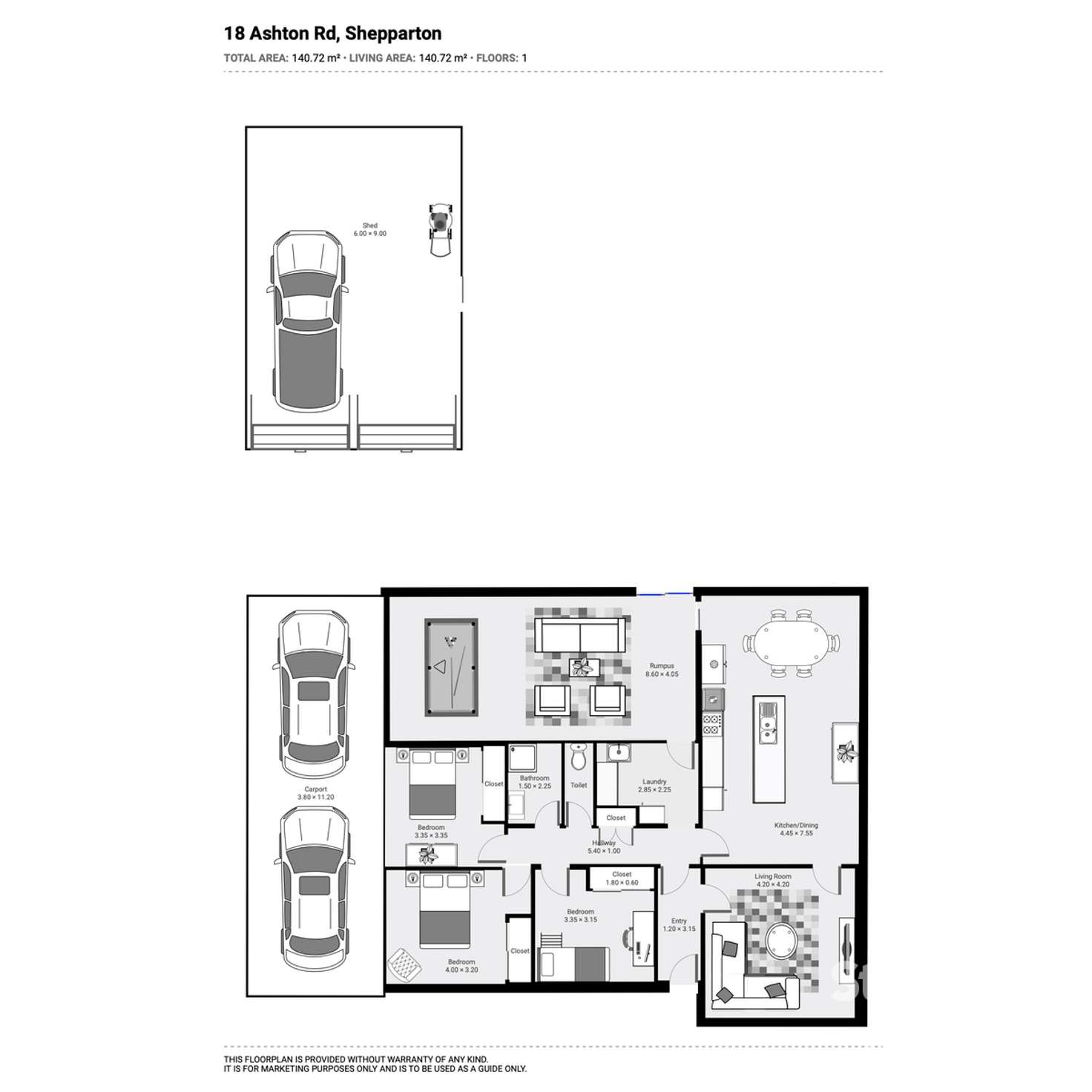 Floorplan of Homely house listing, 18 Ashton Road, Shepparton VIC 3630