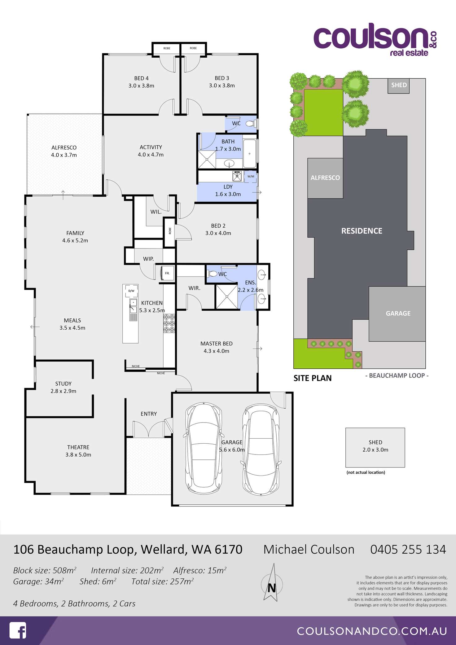 Floorplan of Homely house listing, 106 Beauchamp Loop, Wellard WA 6170