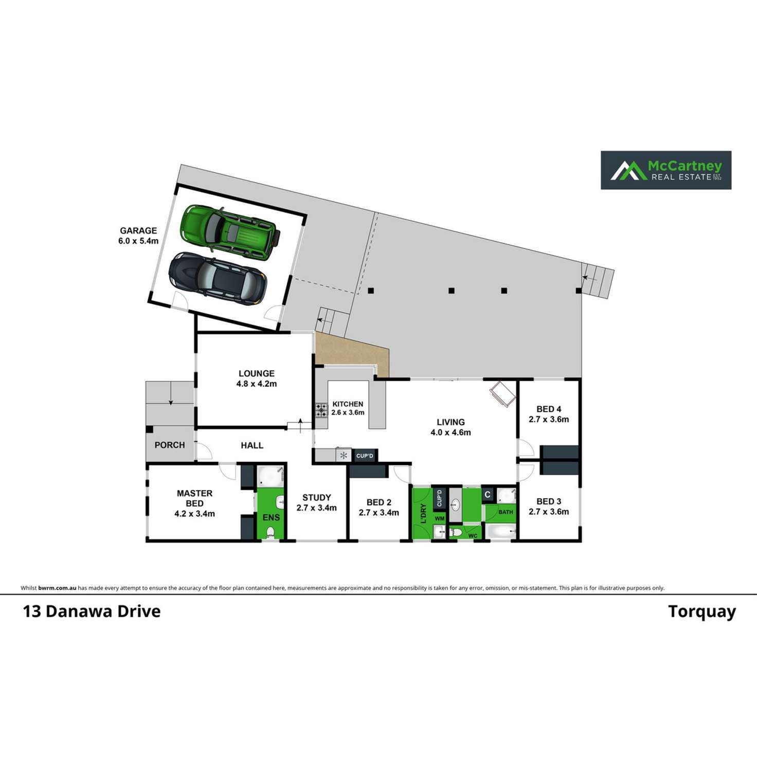 Floorplan of Homely house listing, 13 Danawa Drive, Torquay VIC 3228