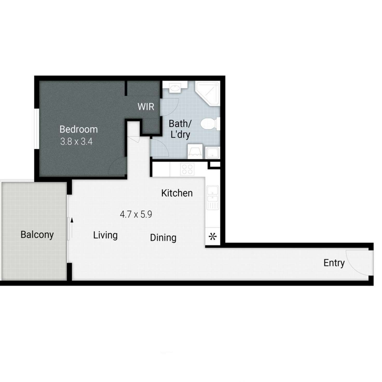 Floorplan of Homely unit listing, 19/23 Minnie Street, Southport QLD 4215