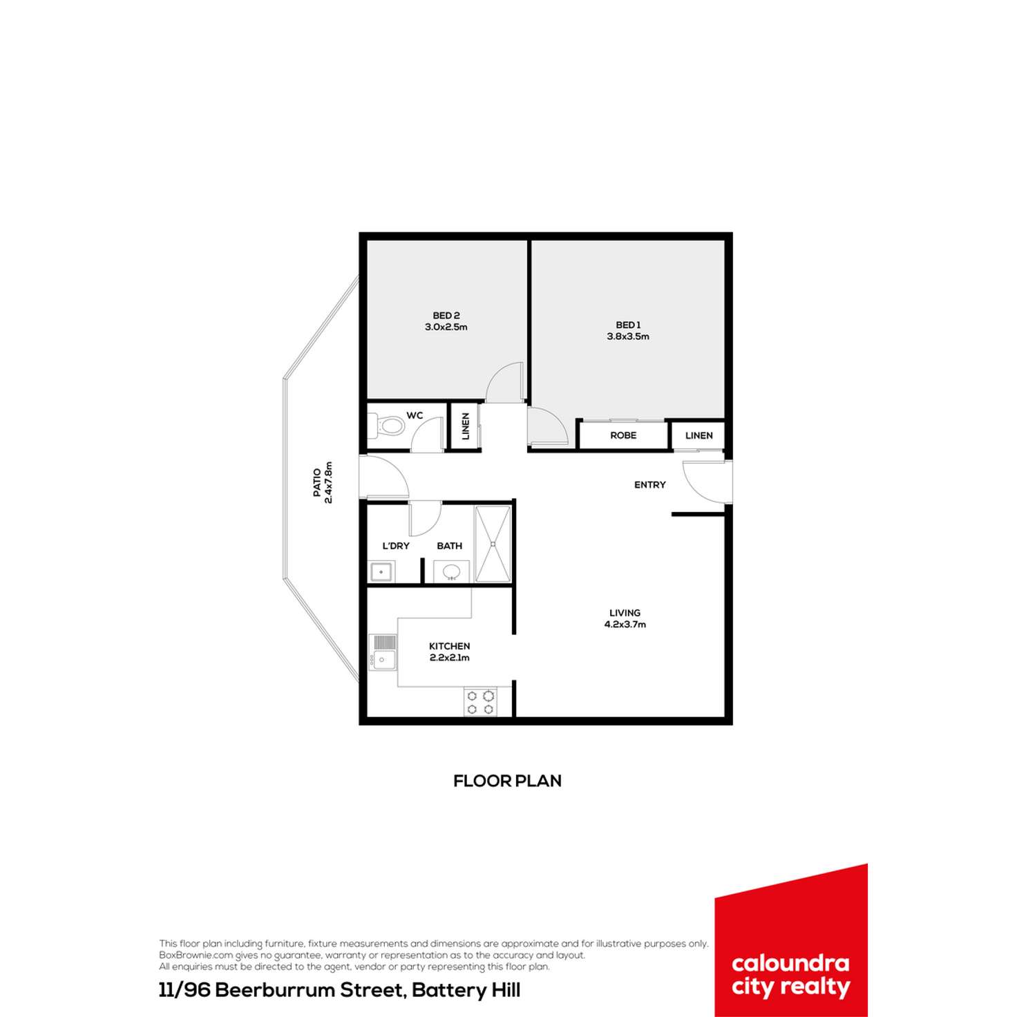 Floorplan of Homely unit listing, 11/96 Beerburrum Street, Battery Hill QLD 4551