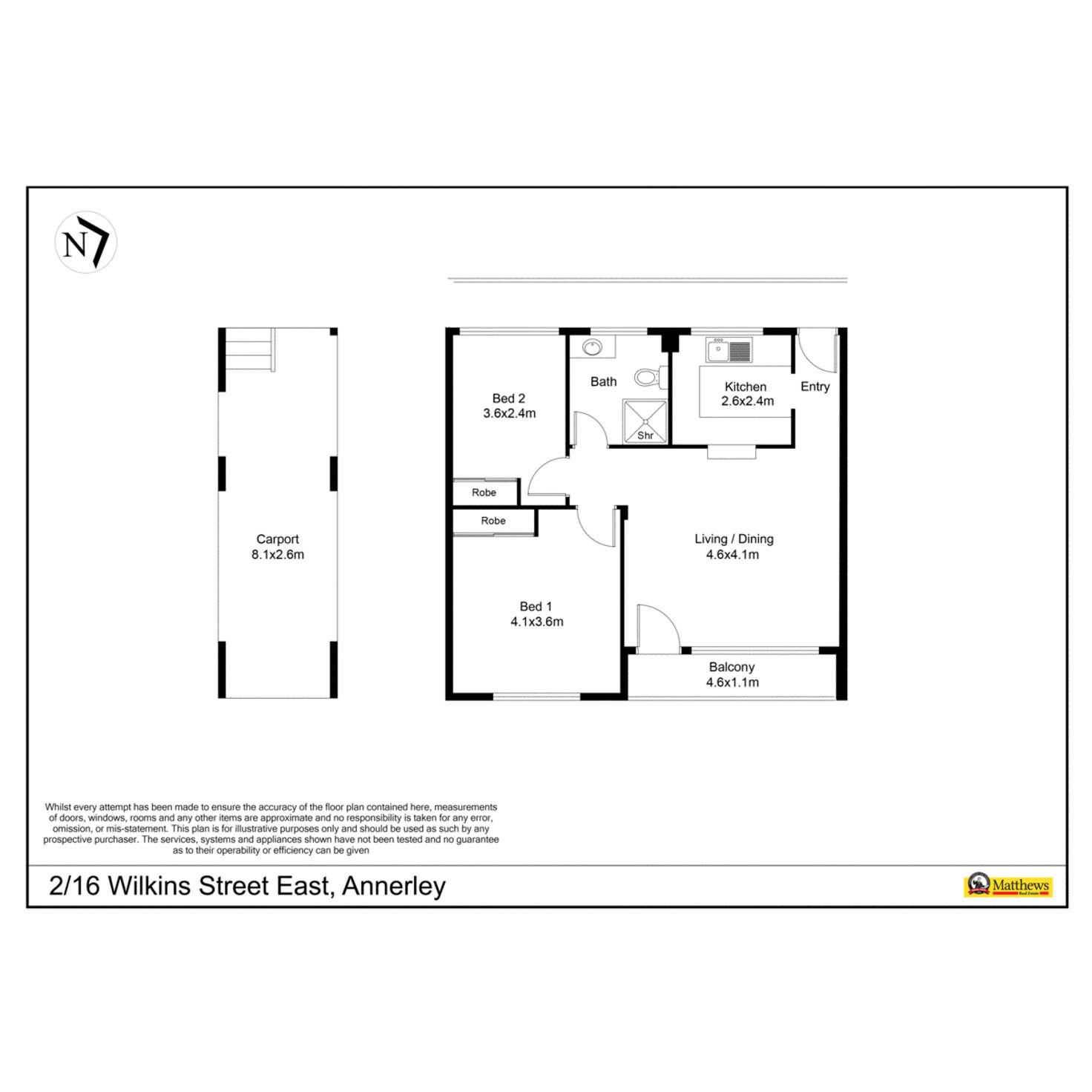 Floorplan of Homely unit listing, 2/16 Wilkins St East, Annerley QLD 4103