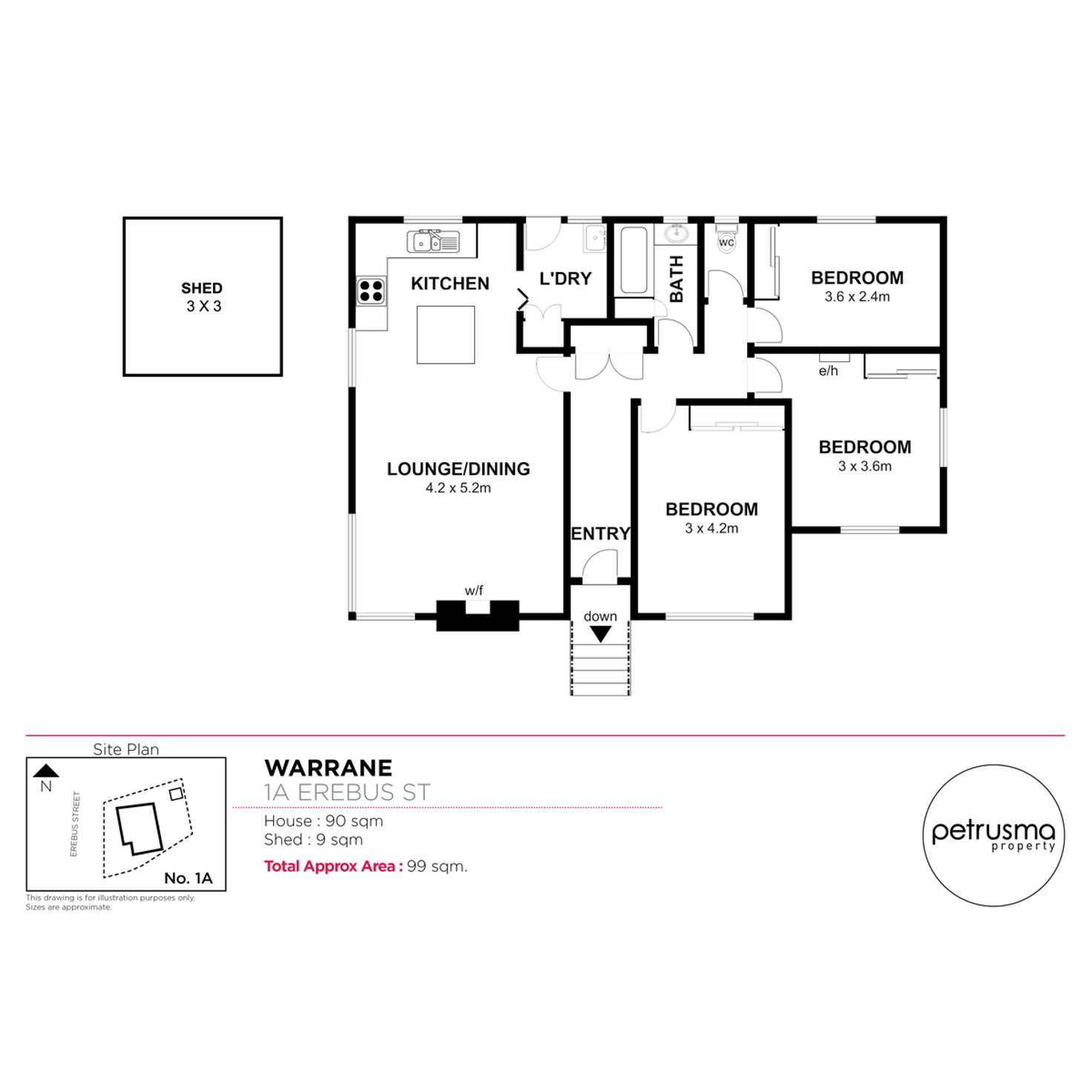 Floorplan of Homely house listing, 1A Erebus  Street, Warrane TAS 7018