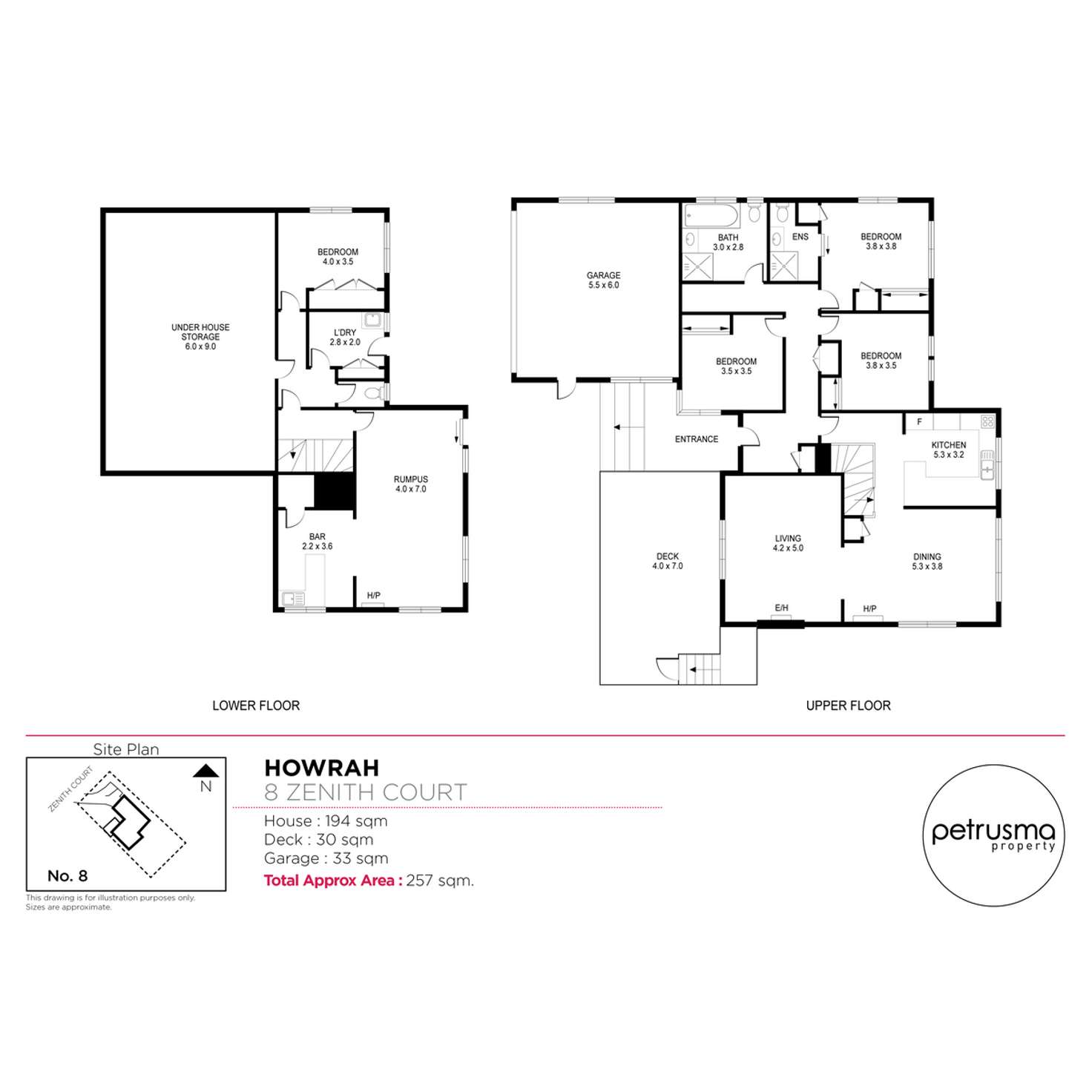 Floorplan of Homely house listing, 8 Zenith Court, Howrah TAS 7018