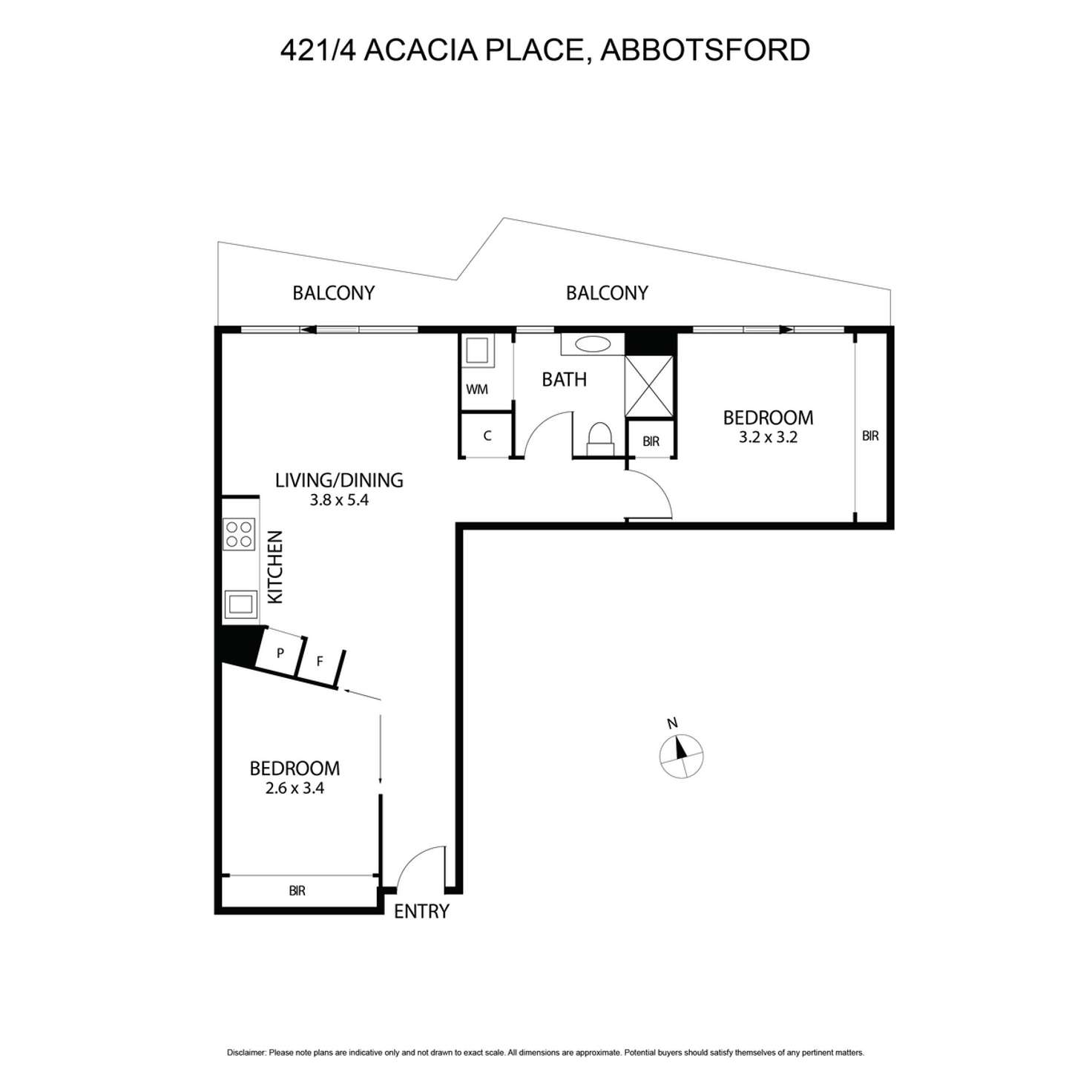 Floorplan of Homely apartment listing, 421/4 Acacia Place, Abbotsford VIC 3067