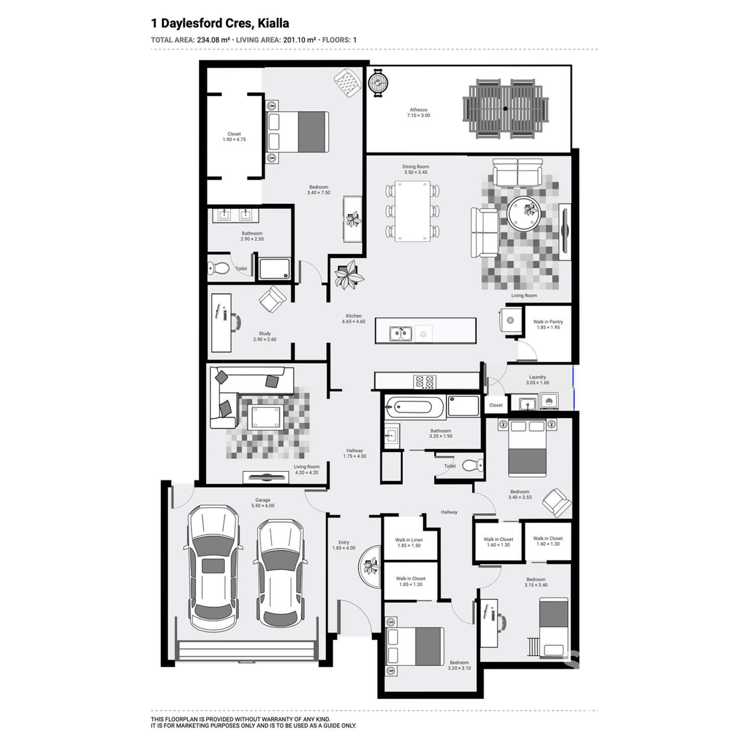 Floorplan of Homely house listing, 1 Daylesford Crescent, Kialla VIC 3631