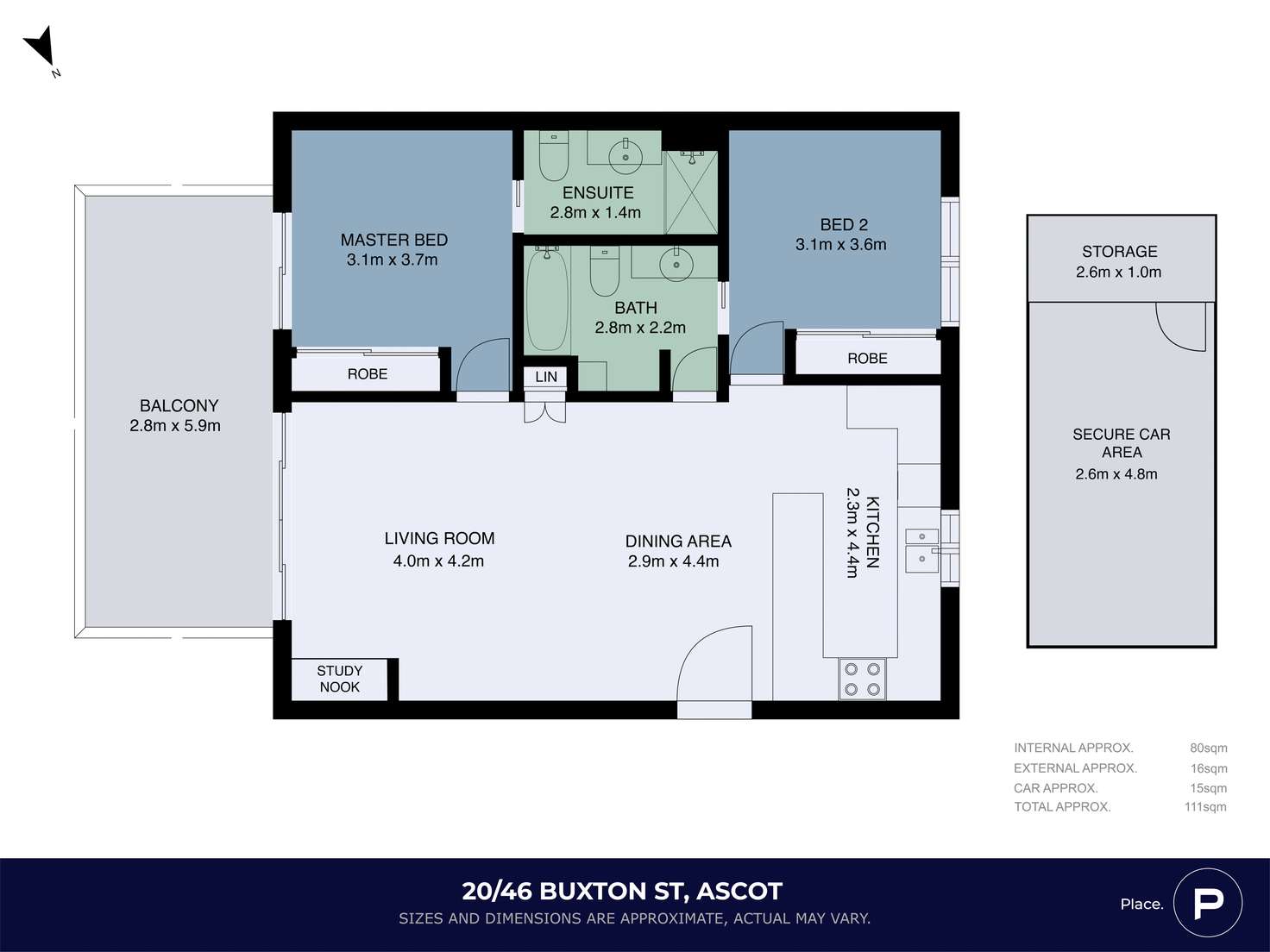 Floorplan of Homely apartment listing, 20/46 Buxton Street, Ascot QLD 4007