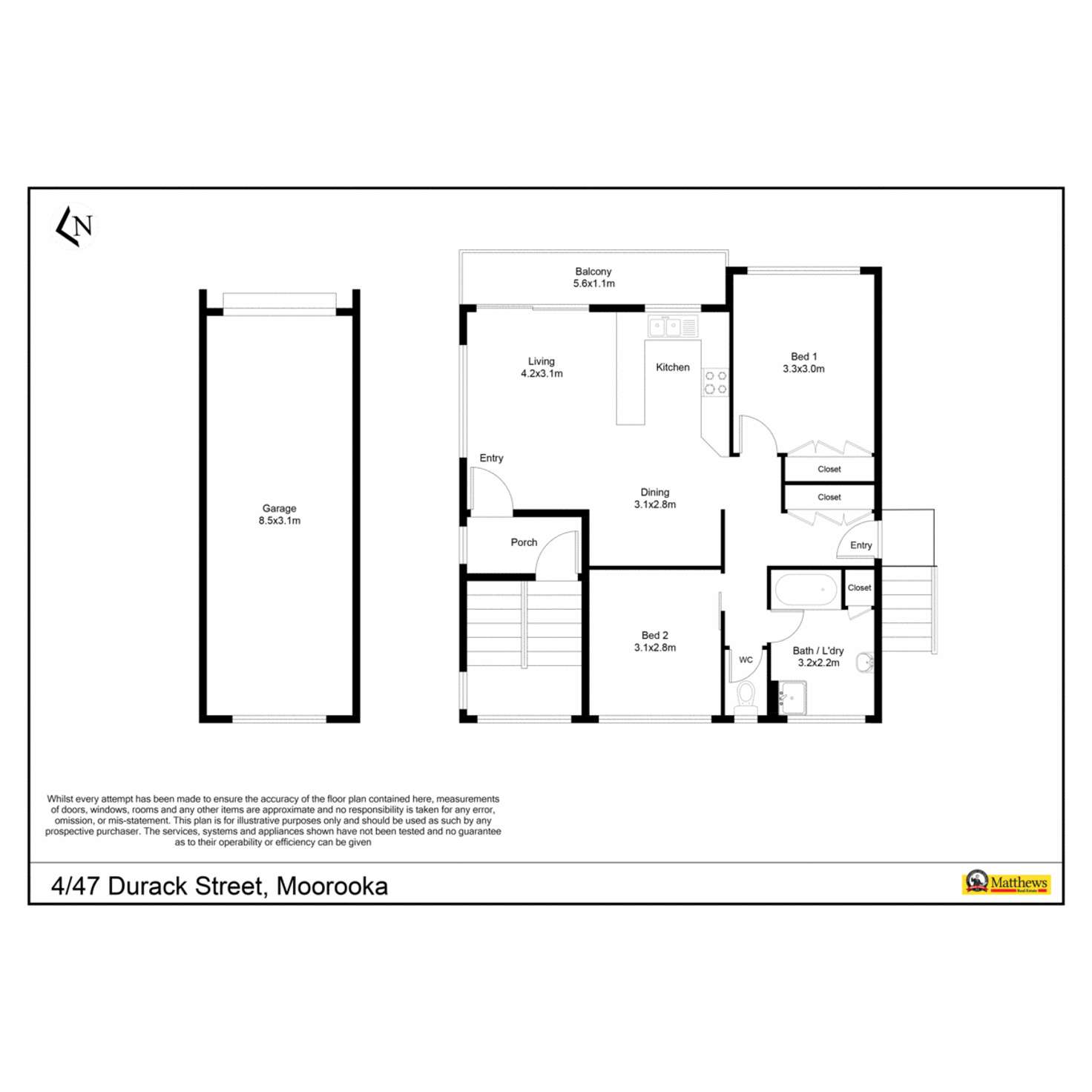 Floorplan of Homely unit listing, 4/47 Durack Street, Moorooka QLD 4105