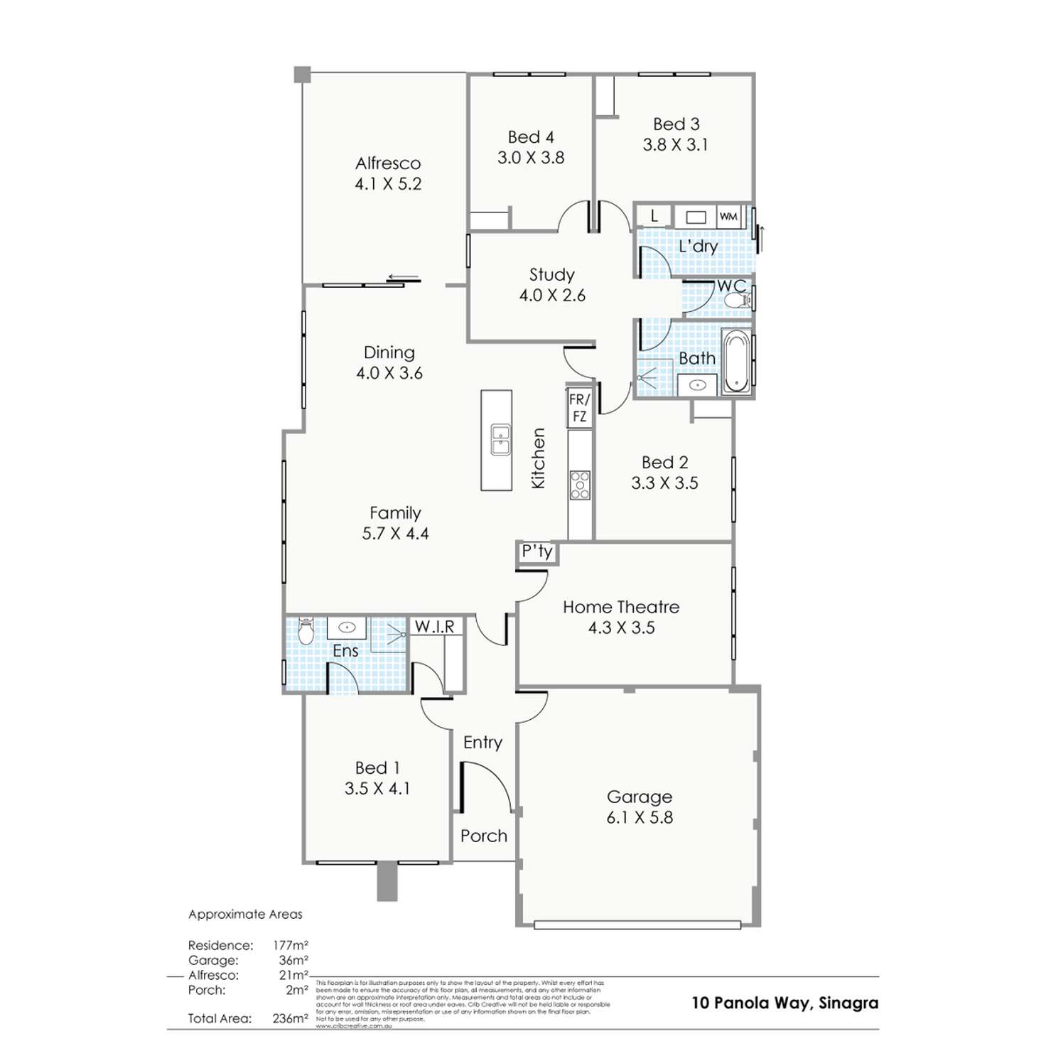 Floorplan of Homely house listing, 10 Panola Way, Sinagra WA 6065