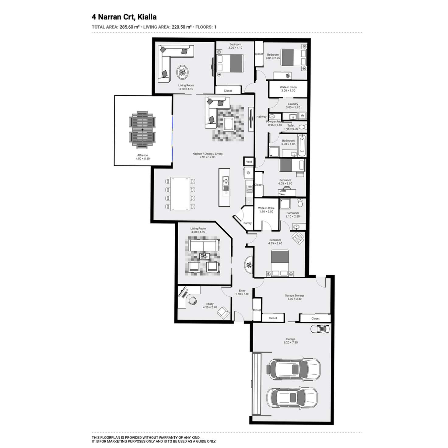 Floorplan of Homely house listing, 4 Narran Court, Kialla VIC 3631