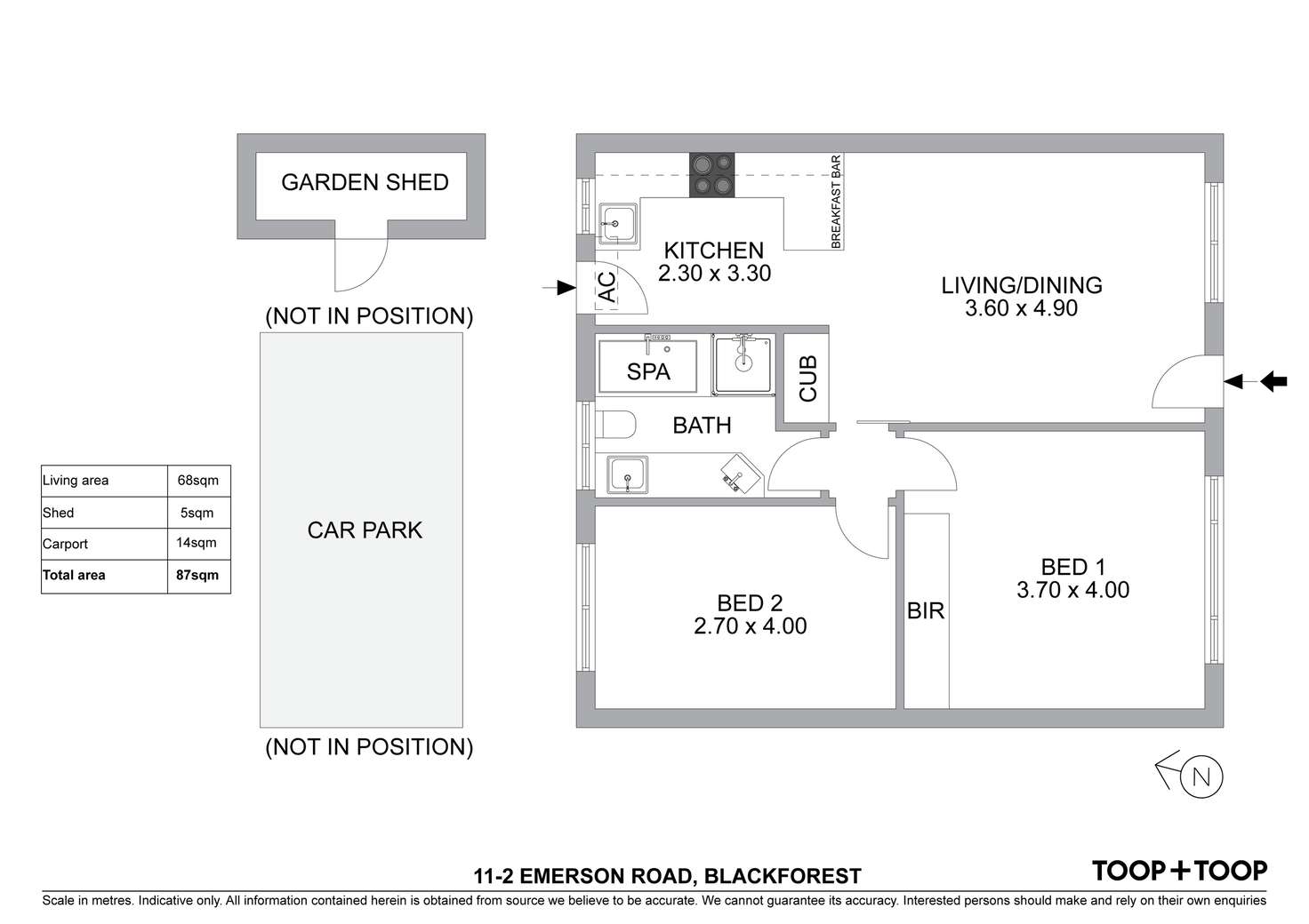 Floorplan of Homely apartment listing, 11/2 Emerson Road, Black Forest SA 5035